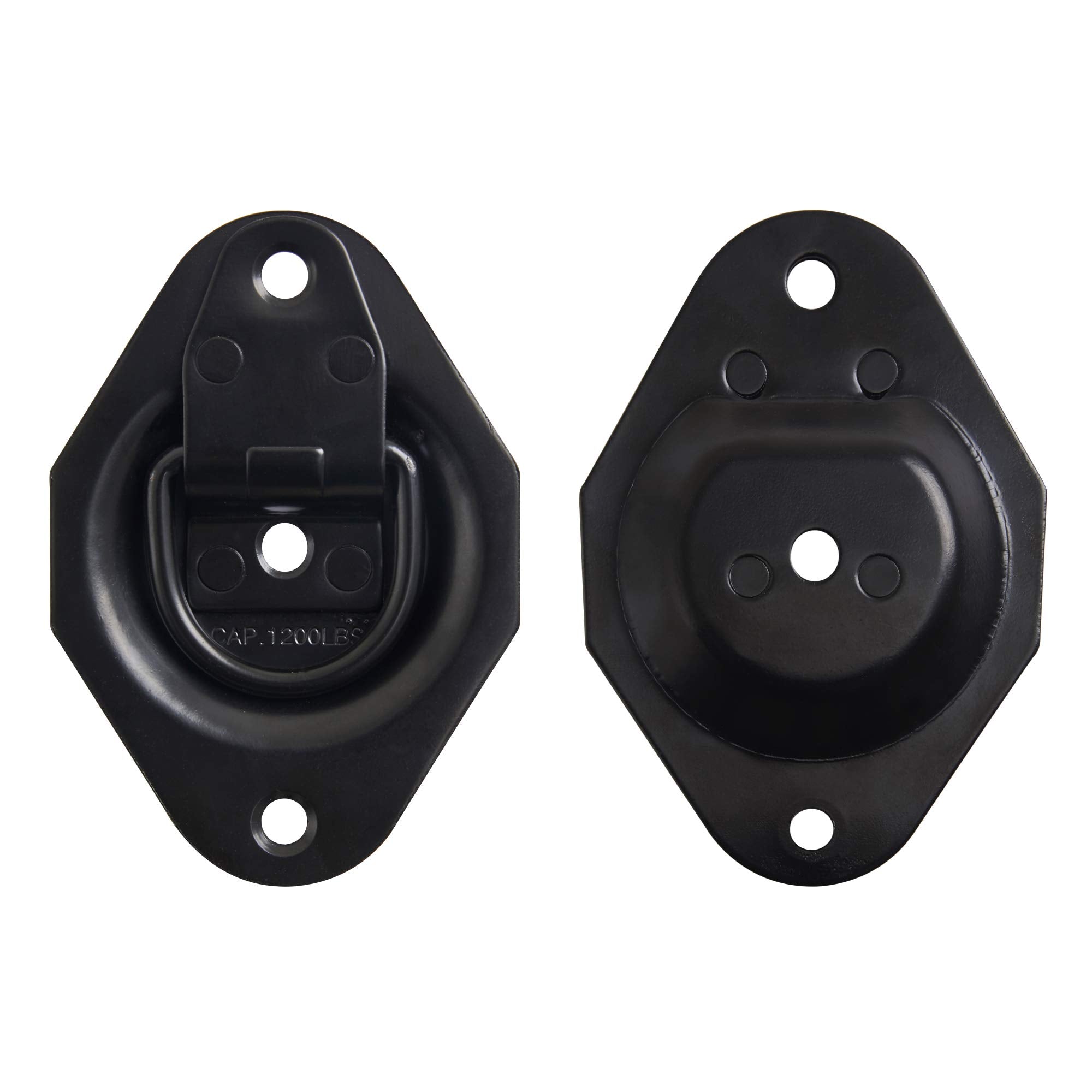 Lonffery 6 Pack Heavy Duty D-Ring Tie Down Anchors, 1200 lb Capacity, Alloy Steel, Black