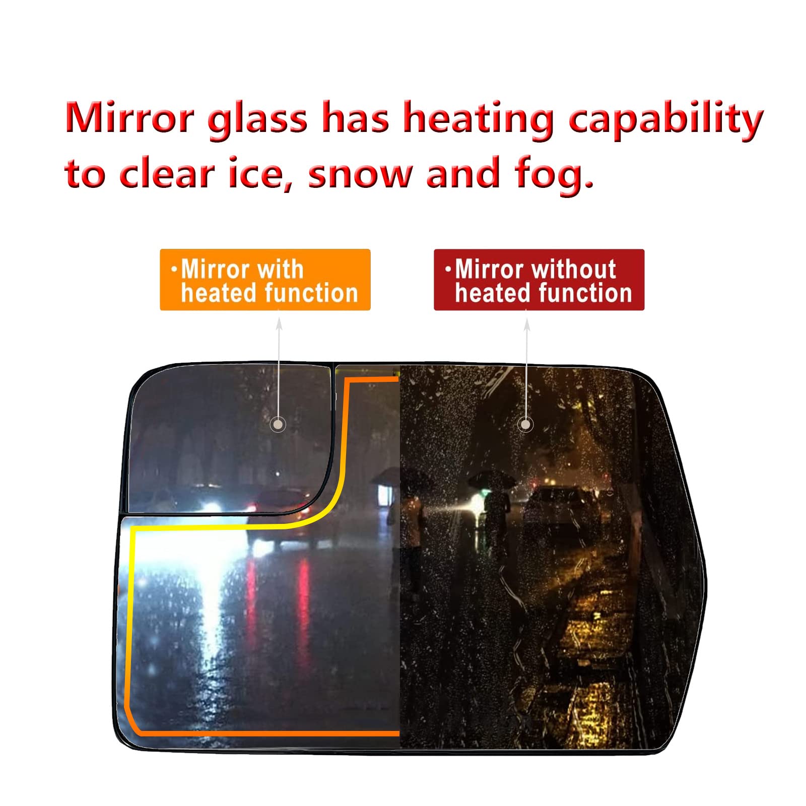 Left Driver Side Heated Mirror Glass Replacement For 2011 2012 2013 2014 Ford F150 Driver Side Mirror - for Ford F150 Side Mirro