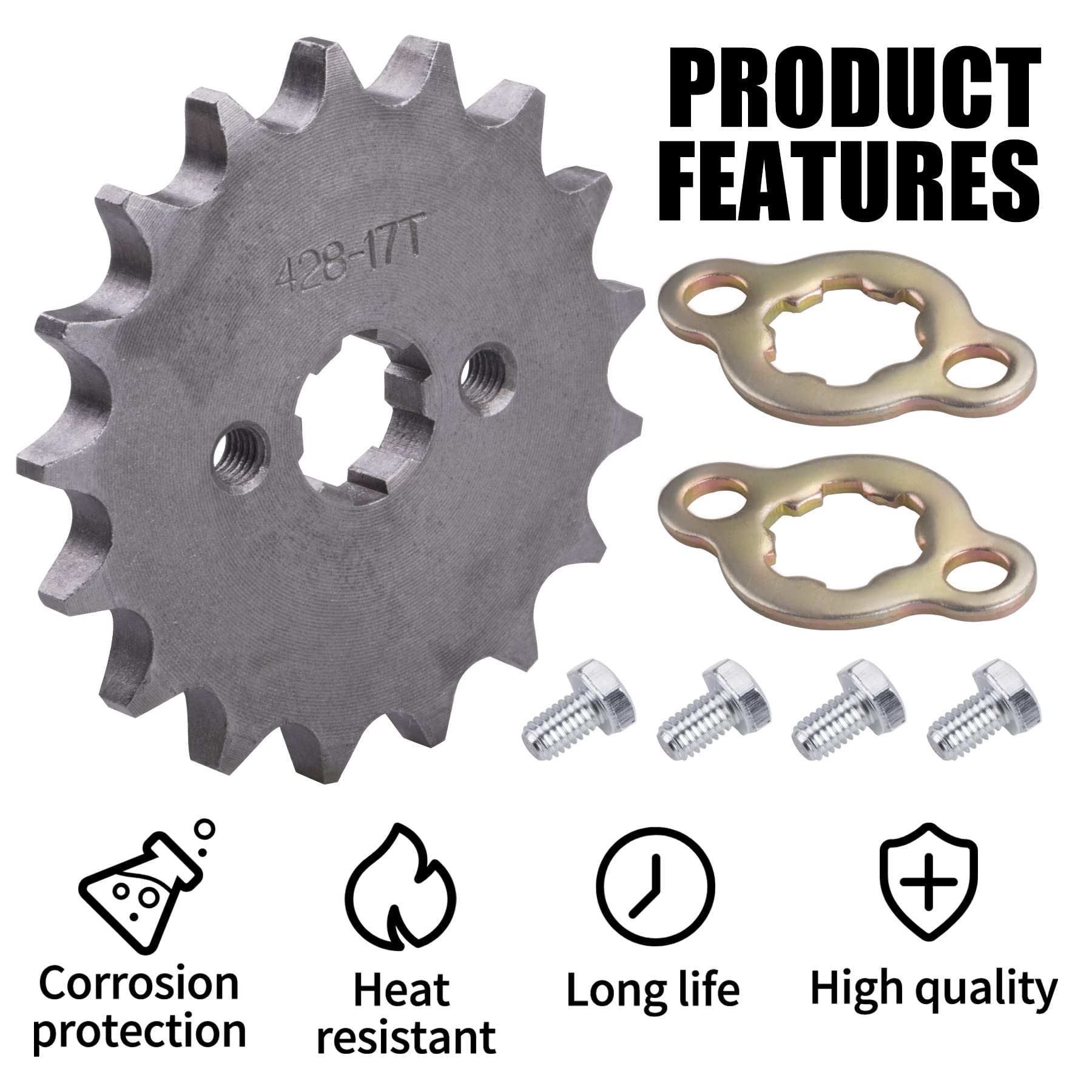 420 17 Tooth 17mm Front Sprocket 17T ATV Pit Bike Lifan YX 140 160 Loncin SSR SDG 110cc 125cc