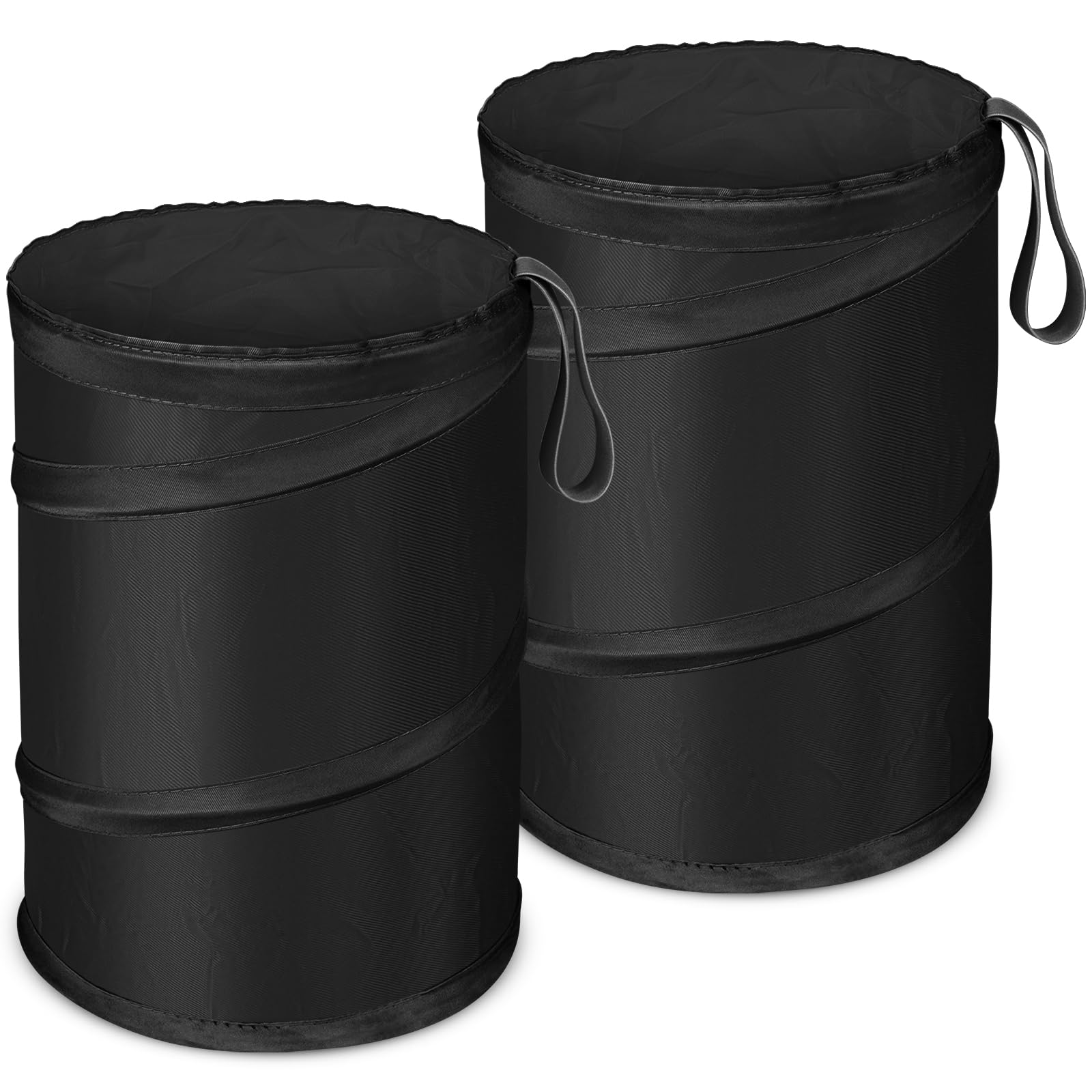 Kincown Car Trash Bin, 2 Packs Pop-Up Car Trash Can, Medium-Sized Collapsible Car Garbage Can With Elastic Band Hanging, Double-