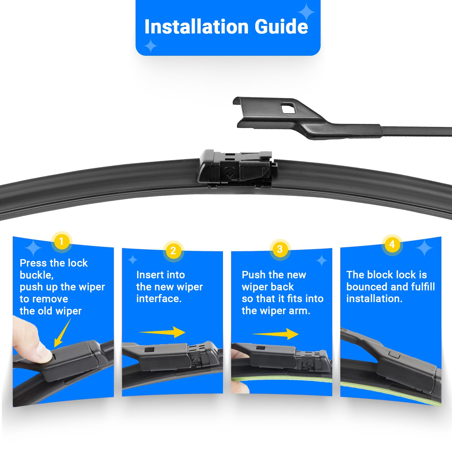 Raintok Windshield Wiper Blades Replacement For 2009-2017 Ford Fiesta Original Factory Quality Front Rear Wipers Blade Set For M