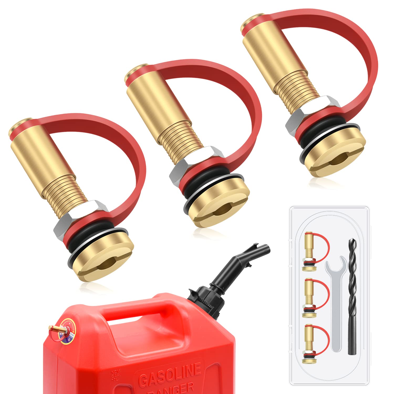 Okimyi Fuel Gas Can Vent Caps  3 Pack Upgrade Fuel Gas Can Vent Kit  Fuel Gas Tank Vent Caps for Gas Can Fuel Tank Water Jug to to Allow Faster Flowing-New