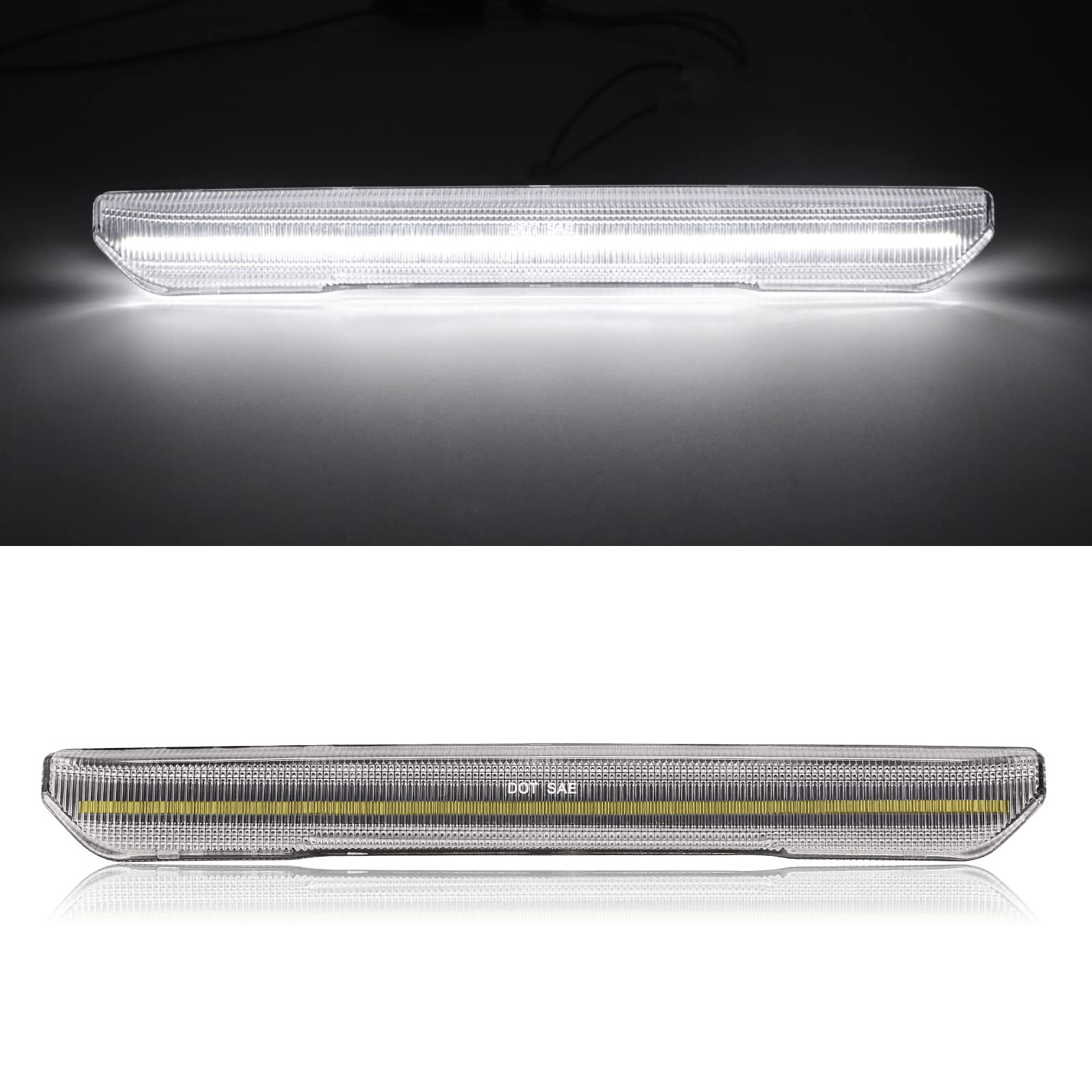 Mynoway White LED Side Marker Lamp Replacement for Sierra 2500HD/3500HD, 4PCS Clear Lens, Plastic, 2020-2024