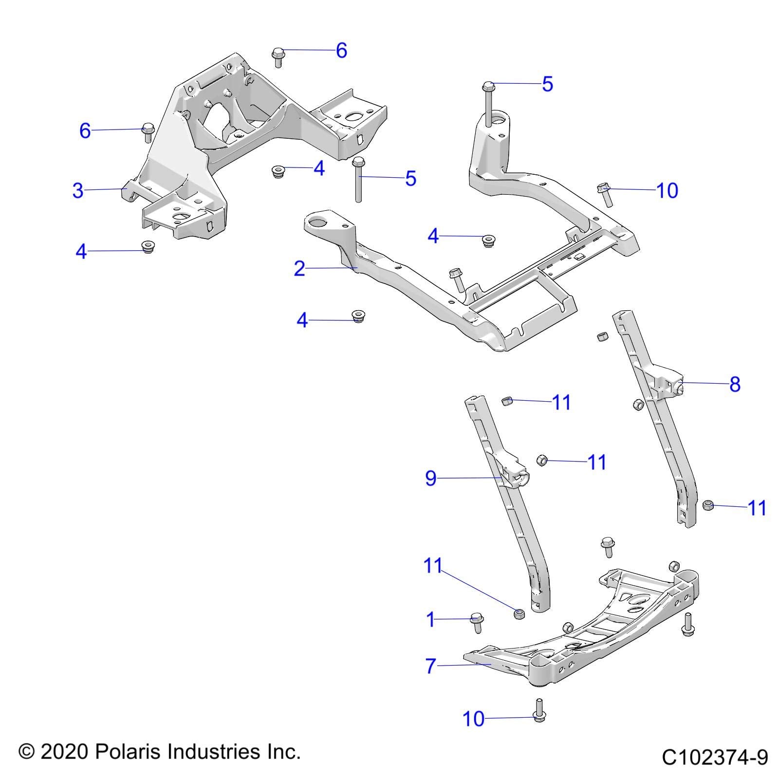 Polaris ATV Radiator Support - Genuine OEM Part 5632356, Durable Cast Construction, Qty 1