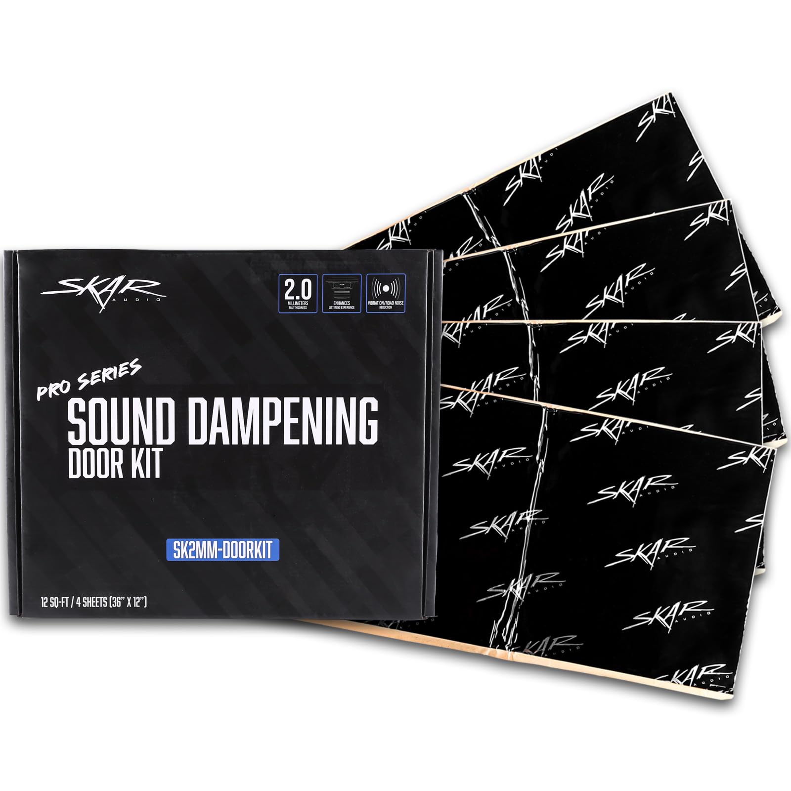 Skar Audio Premium 80mil (2mm) 12 Sq Ft Automotive Car Sound Deadening Door Kit (SK2MM-DOORKIT)