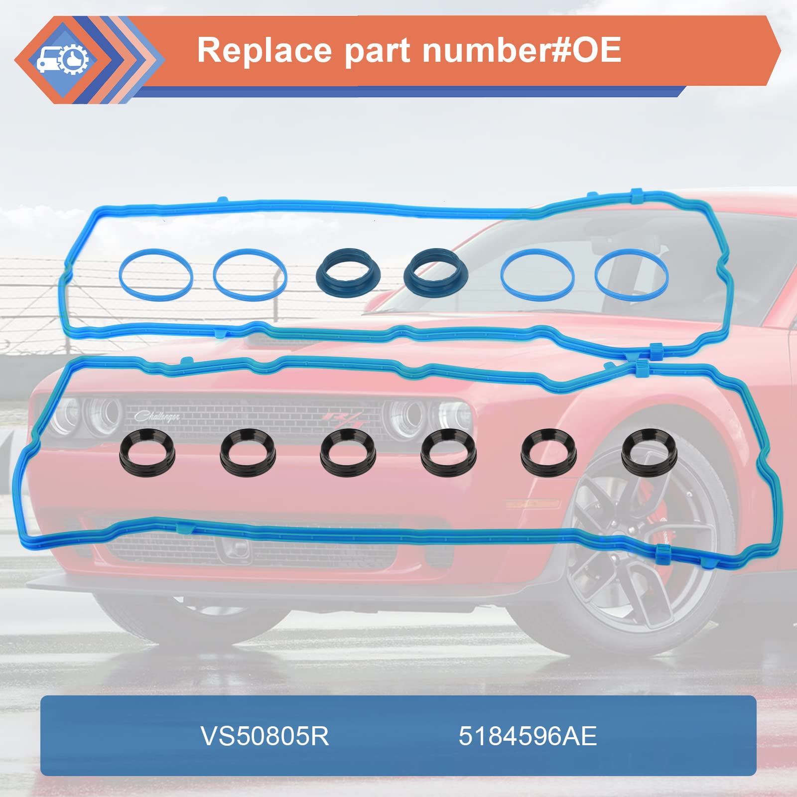 ZONFANT Valve Cover Gasket Set, Compatible with 2011-2020 Dodge Charger Grand Caravan Durango Challenger Avenger, Ram 1500 ProMa