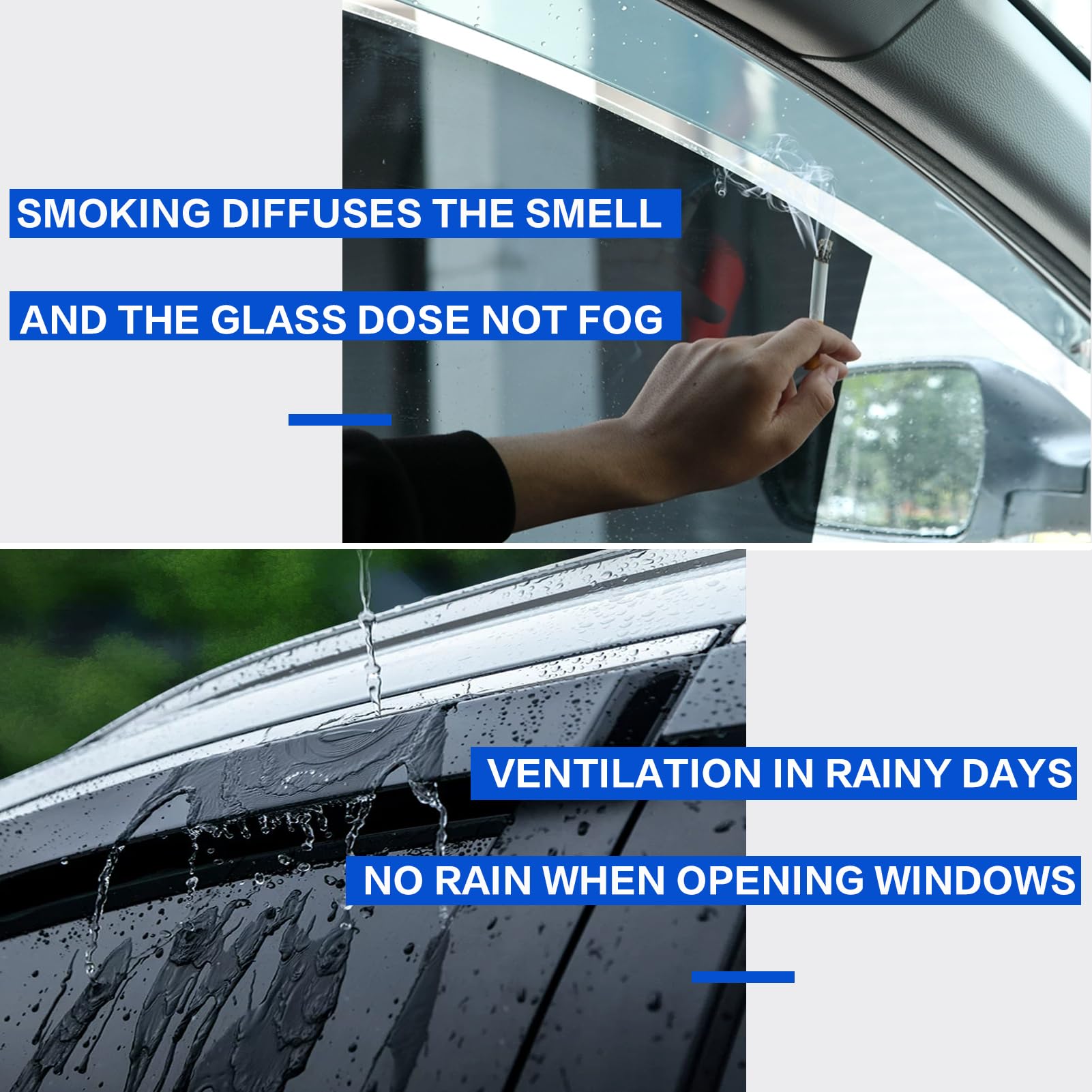 Cxdar Window Rain Guards For 2004-2014 Ford F150 Extended Cabs, Tape-On Window Vent Visors Shades Wind Shield Deflectors For 04-