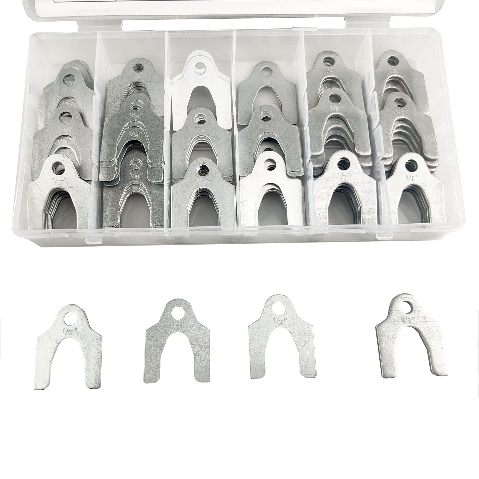 MUFFINMAN 144 Pieces Auto Alignment Shims Set - 1/16" to 1/8" Silver Assortment, Model MF-144