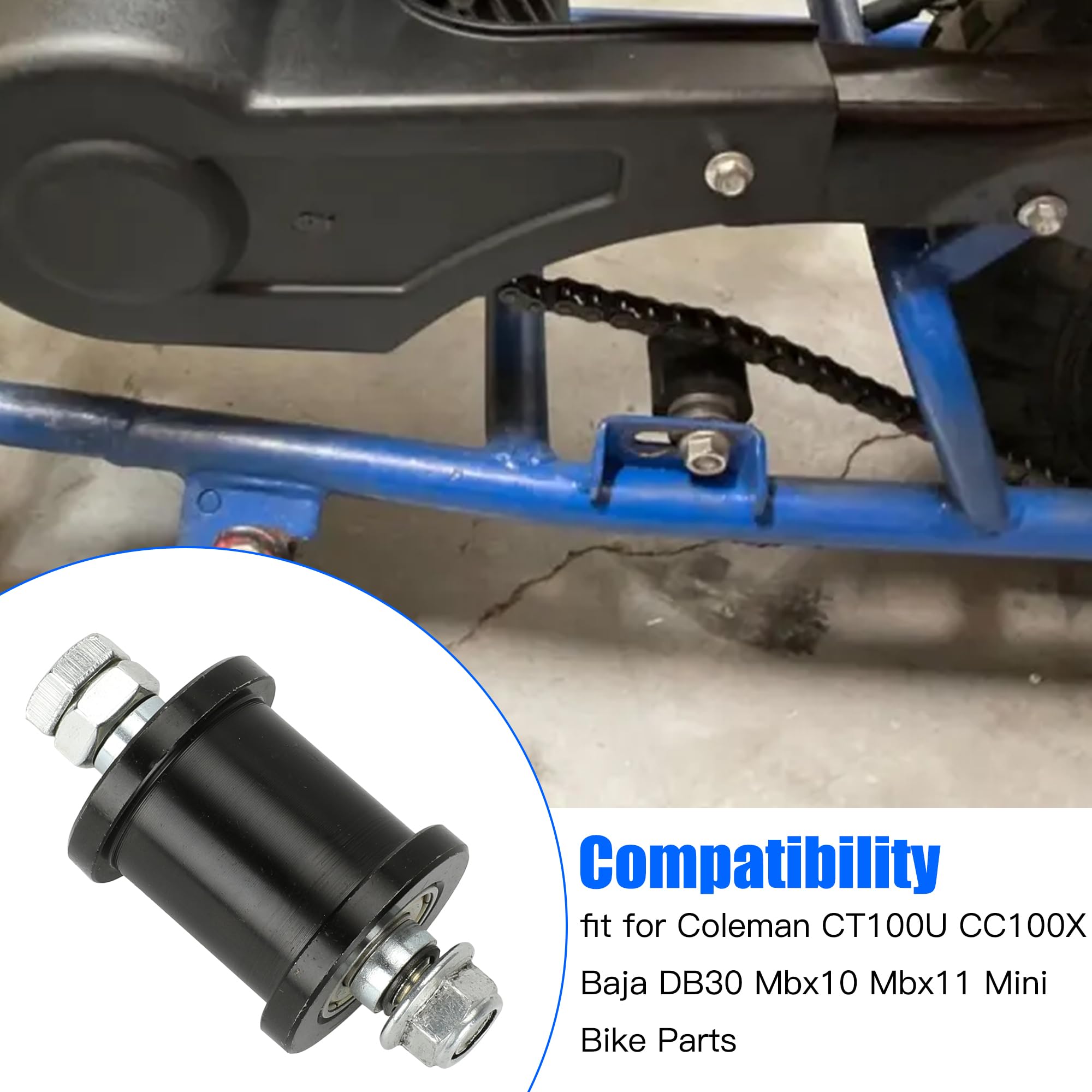 YOXUFA Mini Bike Chain Tensioner - 8mm Roller for Coleman CT100U, Metal, 1 PCS