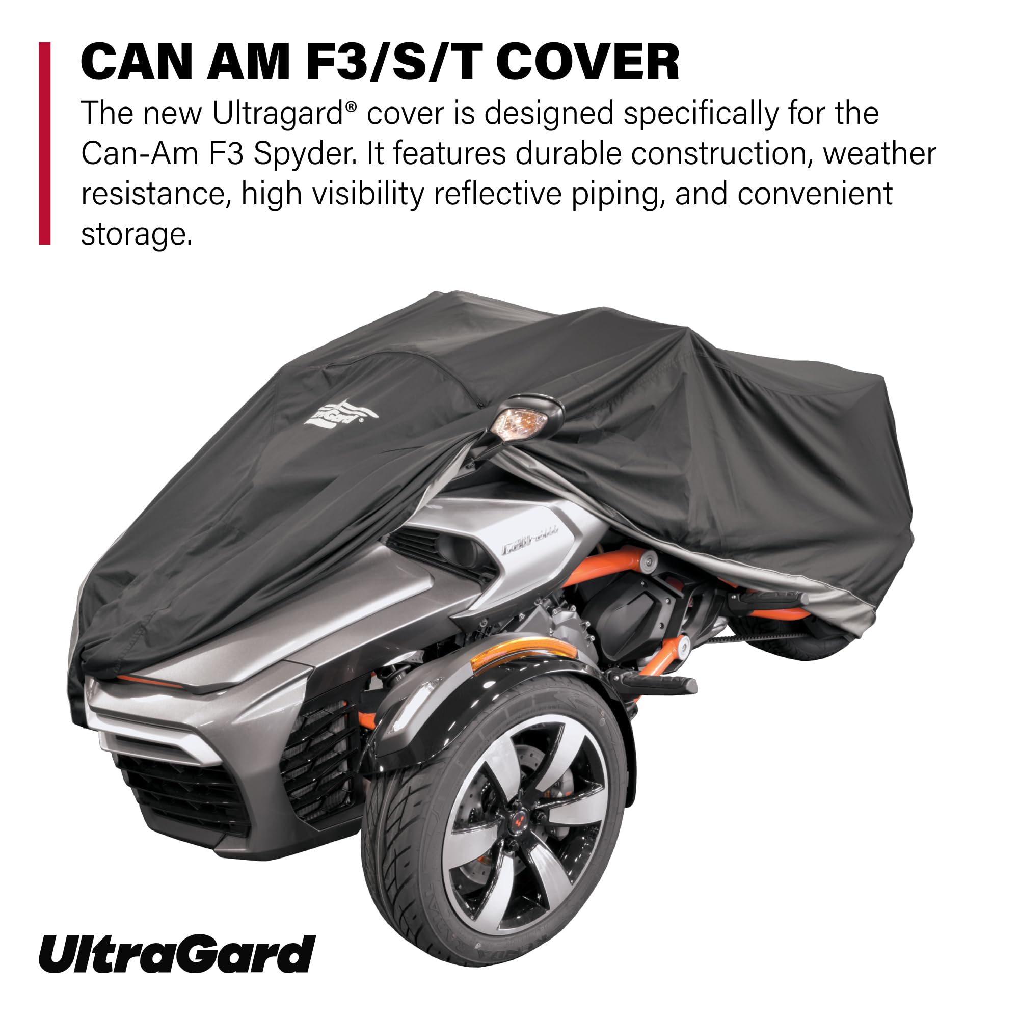 UltraGard 4-476BC Can Am 2015+ F3/F3T/F3S Cover Weather Water Resistant Full Cover Reflective Logo Exhaust Heat Shield Protectio