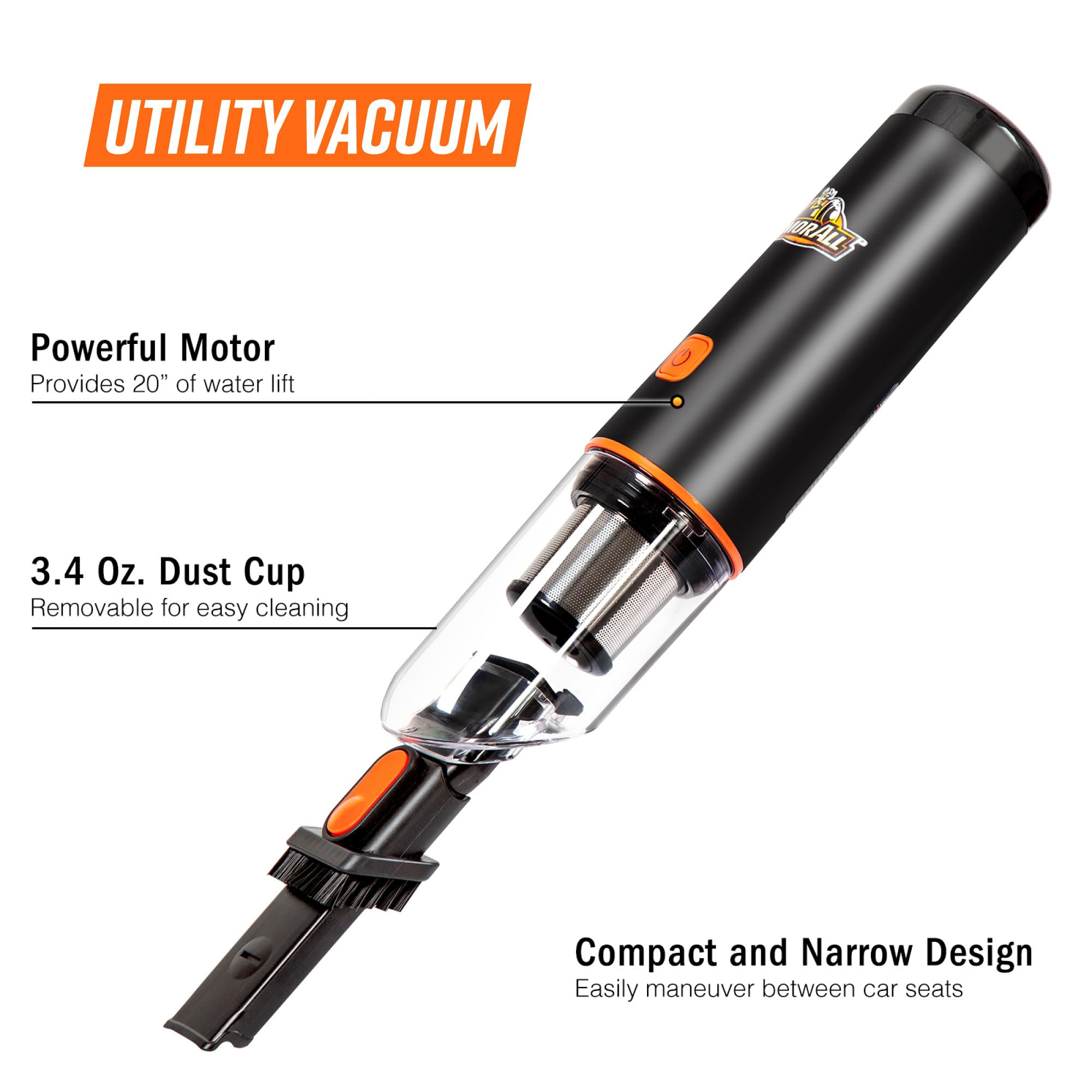Armor All Cordless Handheld Mini Vacuum Cleaner AA07V2 0901, Orange