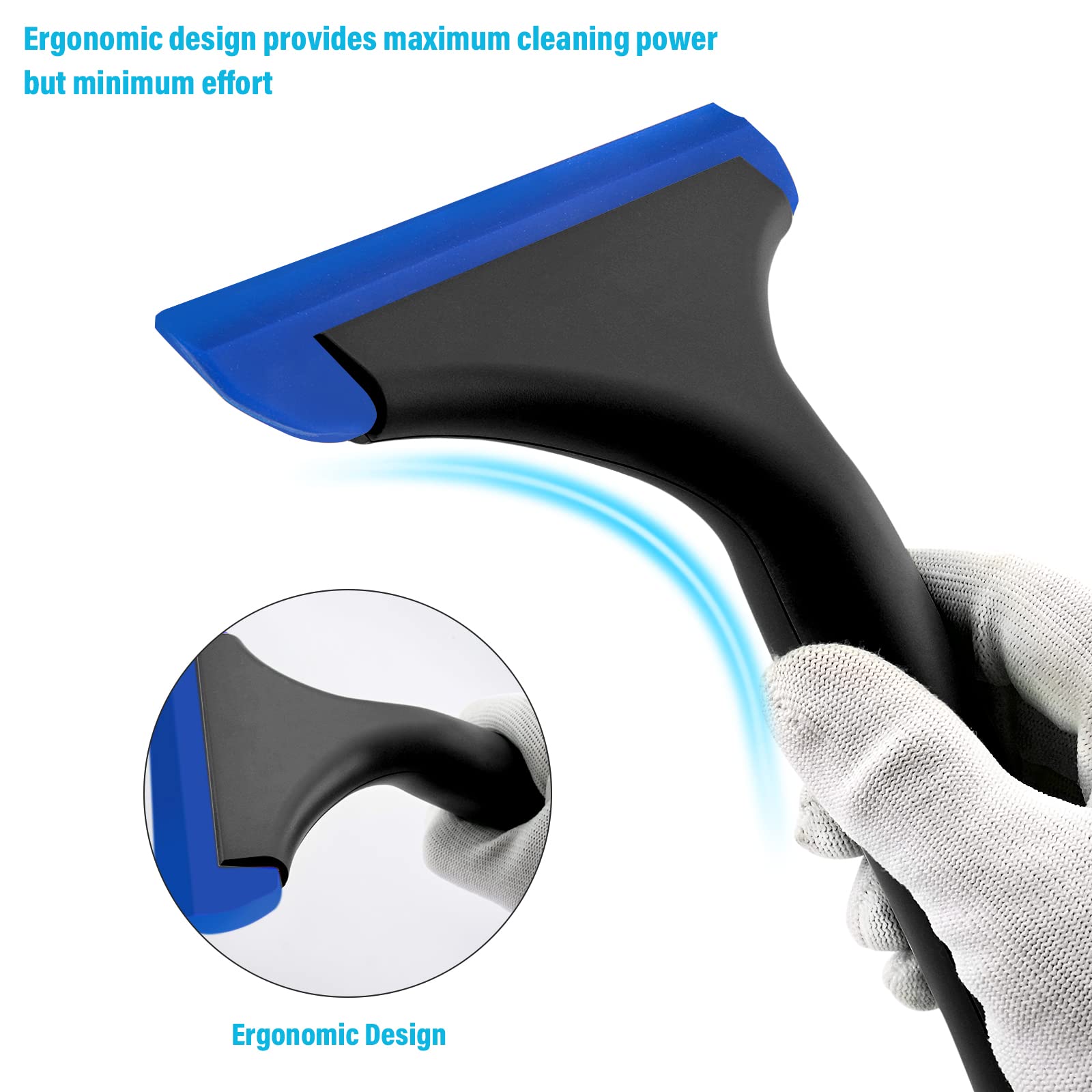 Gomake Small Silicone Squeegee Window Shower Squeegee Tool,Auto Water Blade For Car Windshield, Window, Mirror, Glass Door,Bathr