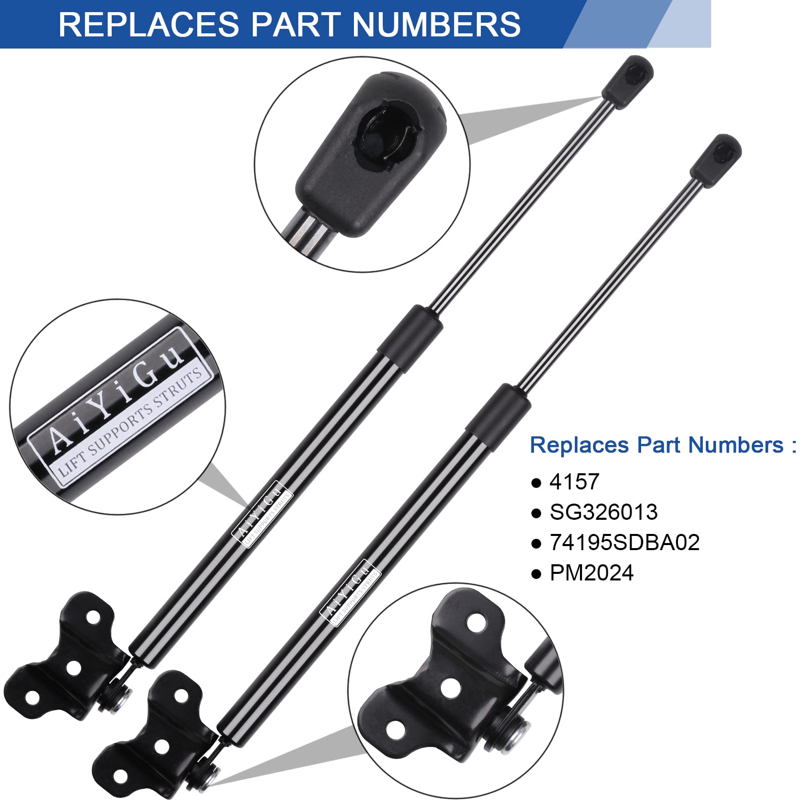 AiYiGu Front Hood Struts Shocks Lift Supports Gas Springs 4157 Compatible with Honda Accord 2003 2004 2005 2006 2007 Replacement