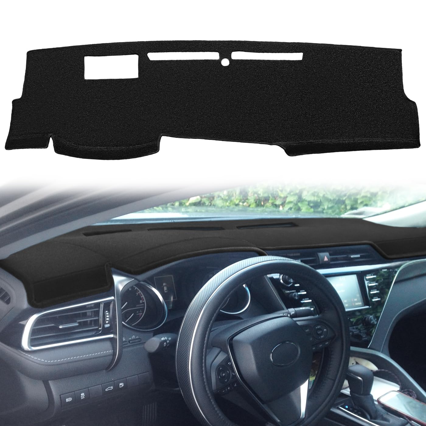 Yiz Dashboard Cover Dash Cover Mat Pad Custom Fit For Toyota Camry 2018 2019 2020 2021 2022 2023 With Head Up Display (Black) Z1