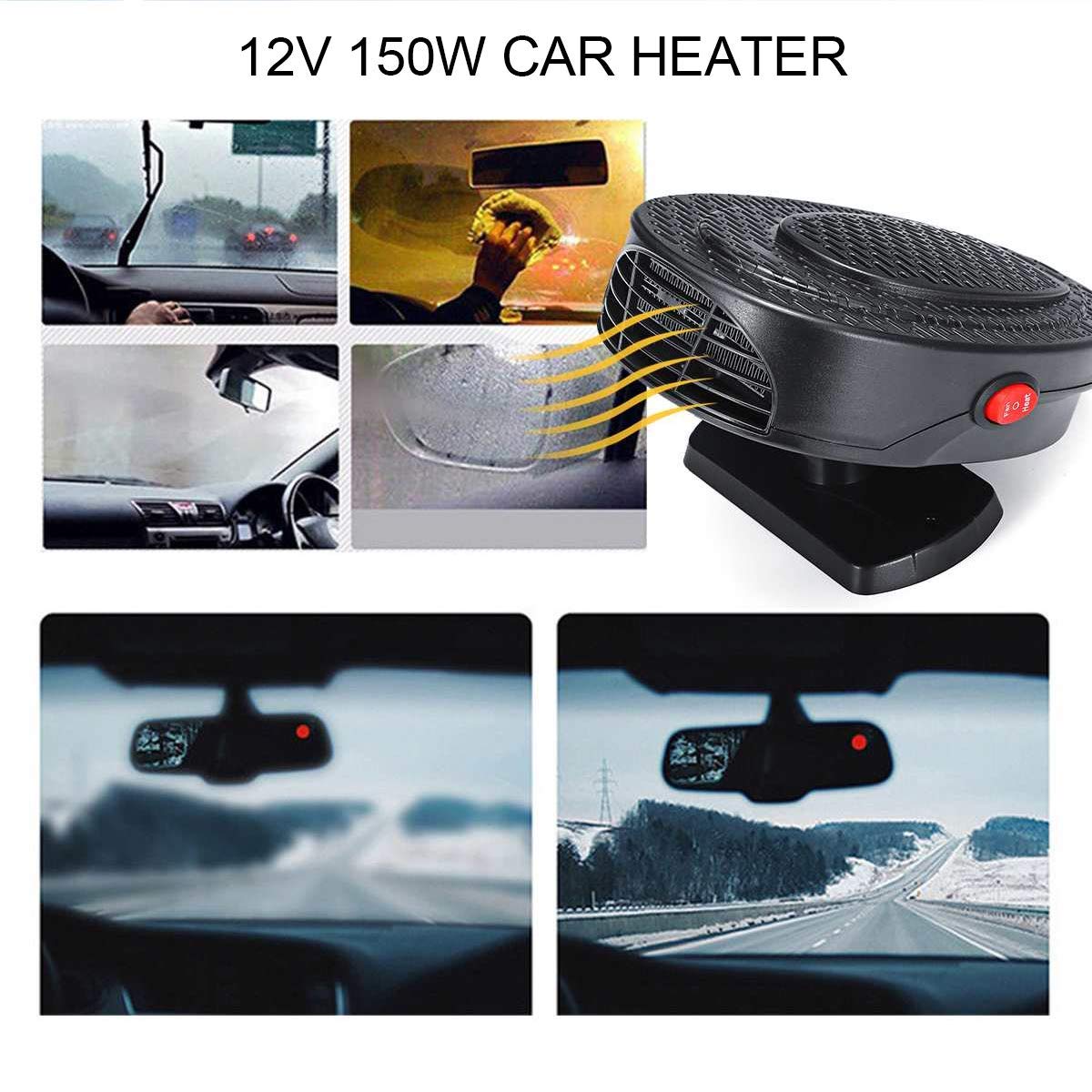 Machswon 2 In 1 Car Heater And Cooler Fan - 150W 12V Auto Defroster And Demister For Windscreen Dashboard