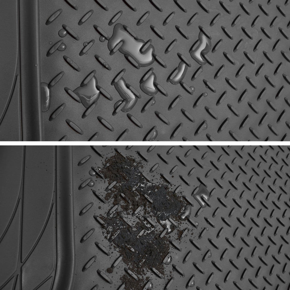Pic Auto Heavy Duty Rubber Trunk Cargo Liner Floor Mats, Trimmable To Fit For Car, Suv, Van, Trucks (Large, Black)
