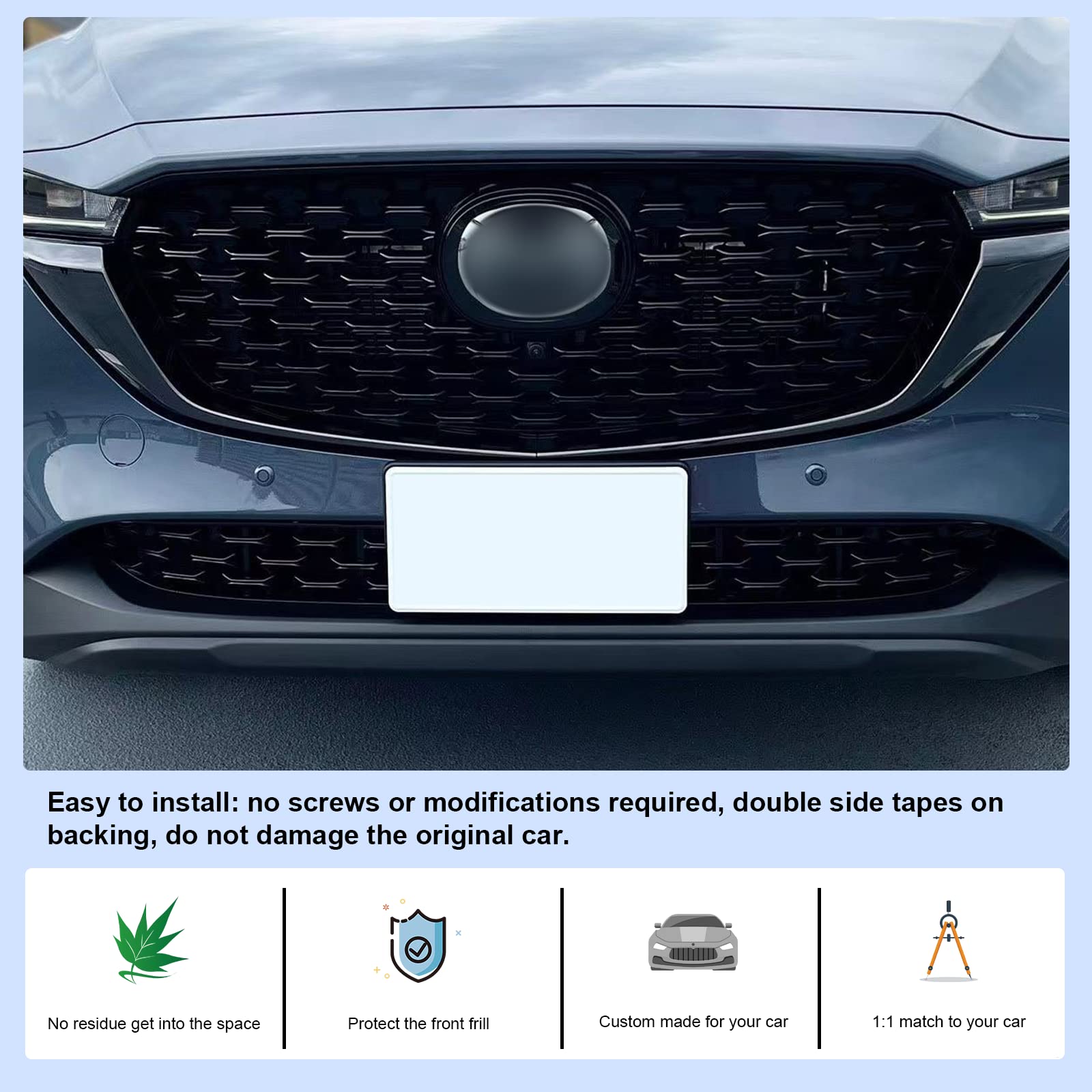CDEFG CX-5 Front Grill Mesh Inserts - ABS Plastic, 2022-2025 Compatible, 2PCS, Color: 2022-2024 CX5 Front Grills