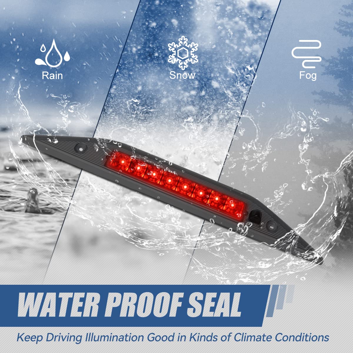 High Mount Smoked Housing Led 3Rd Tail Brake Light Stop Lamp Compatible With Ford Freestyle 05-07 / Taurus X 08-09