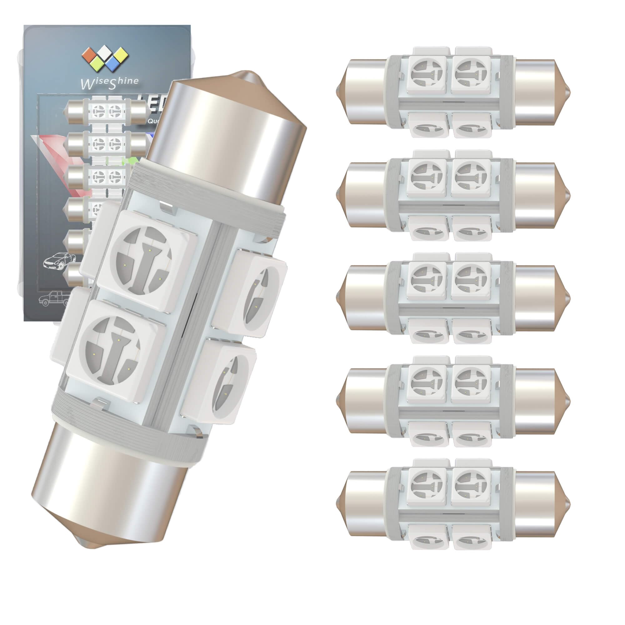 Wiseshine DC 24V 38mm Festoon Dome LED Bulb Blue 6411 6418 C5W 6423 LED Bulbs for Truck Interior Door Trunk courtesy Lights (Pac