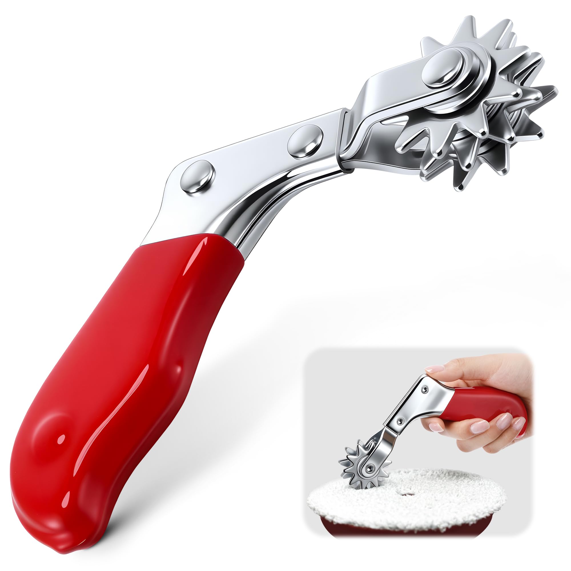 Dreyoo Buffing Pad Cleaning Spur Tool, Heavy Duty Metal Pad Cleaner for Wool Polishing Pads & Bonnets, Quickly Removes Compound 