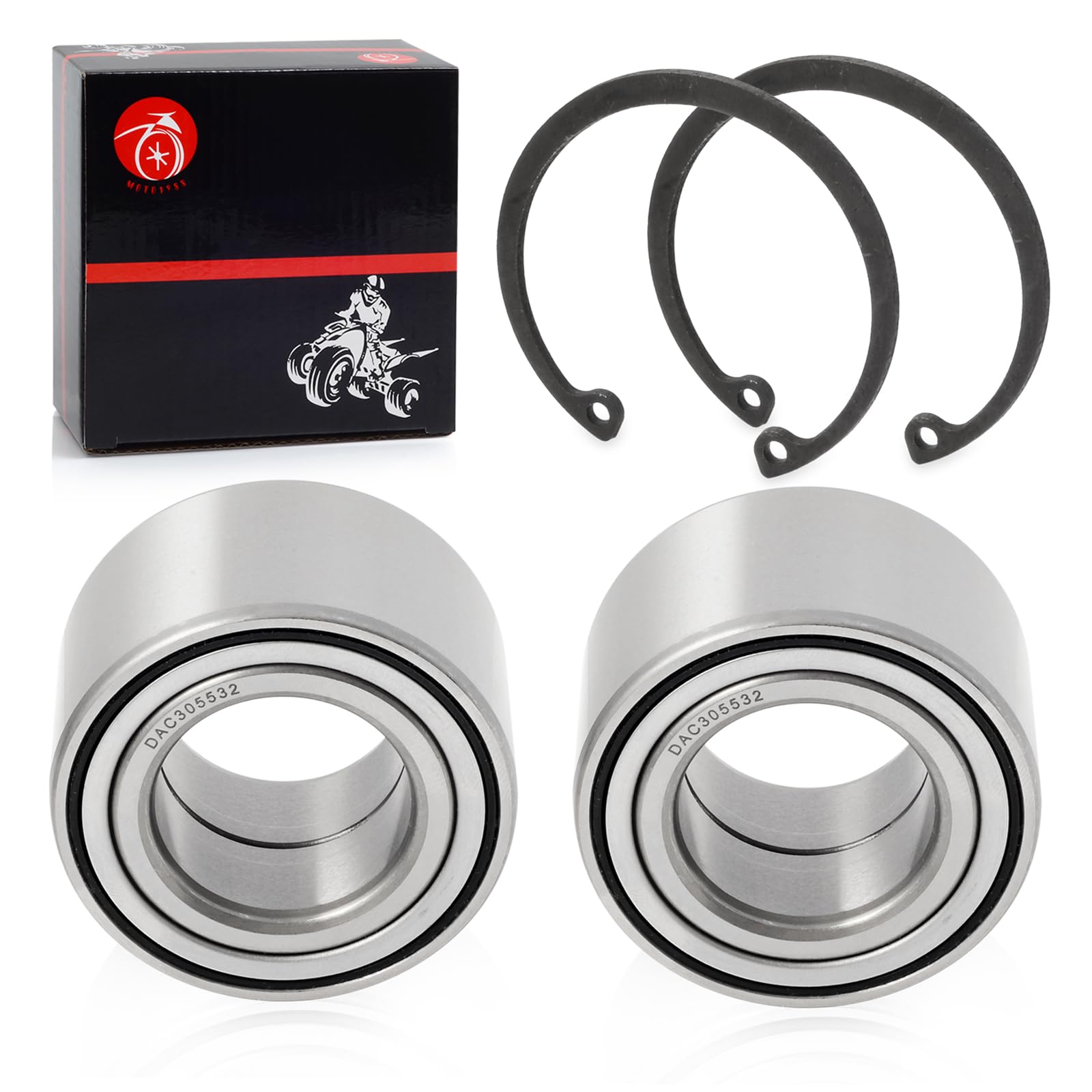 2pcs Heavy Duty Wheel Bearing + CIRCLIP Compatible with Arctic Cat ATV 250 300 350 366 400 425 450 500 650 700 1000 2005-2017 14