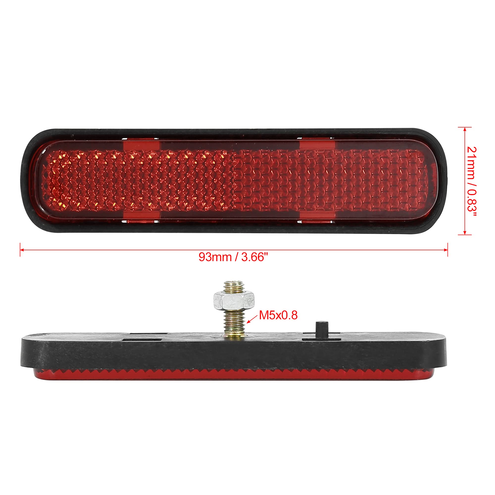 F Fierce Cycle Pair M5 Or M6 Red Oval Universal Screw Mount Reflective Warning Reflector For Motorcycle Bike