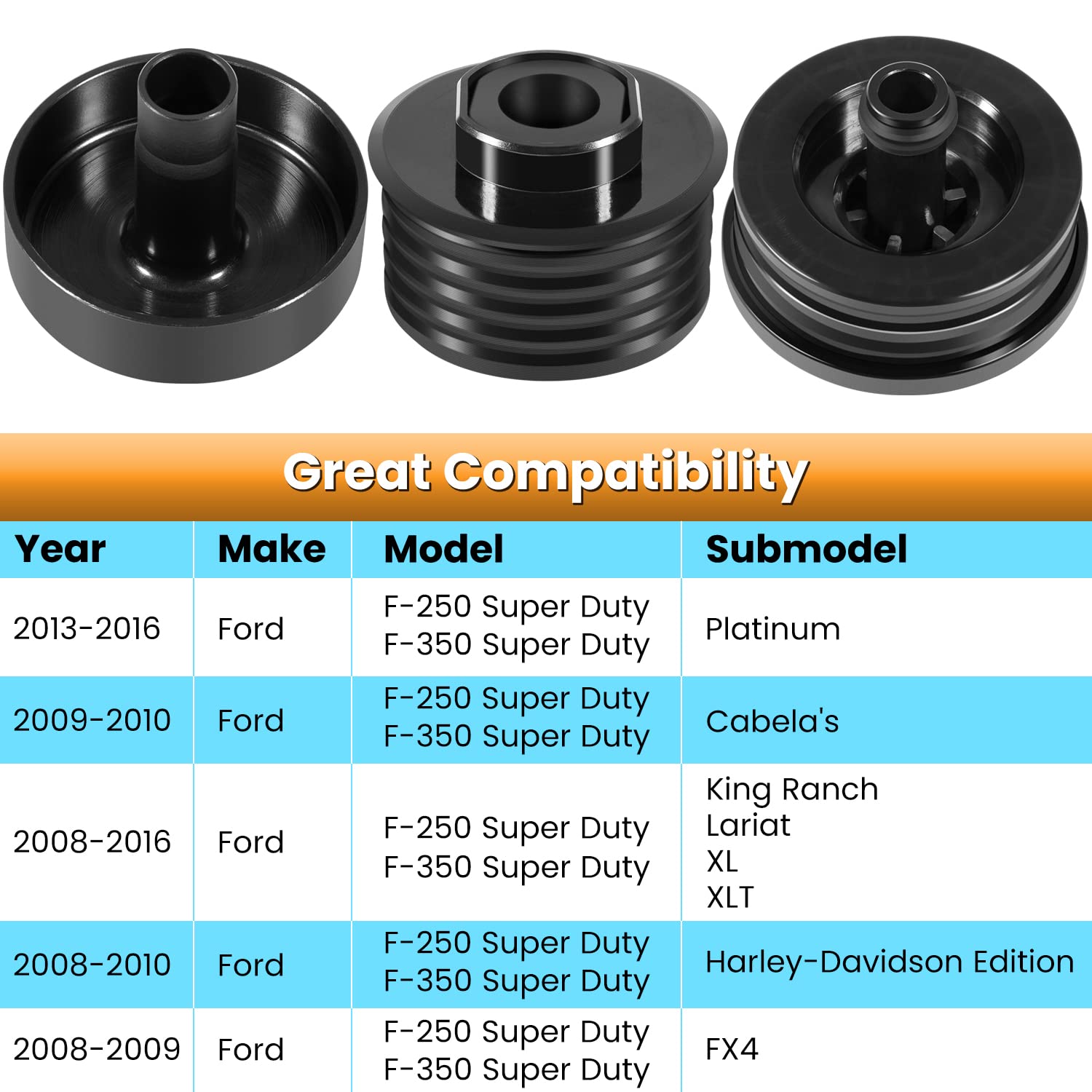E-cowlboy Silicone Body Mount Kit EC - SBMK for 2008-2016 Ford F-250 F-350 Crew Cab, Black, 8 Pack, Durable Components
