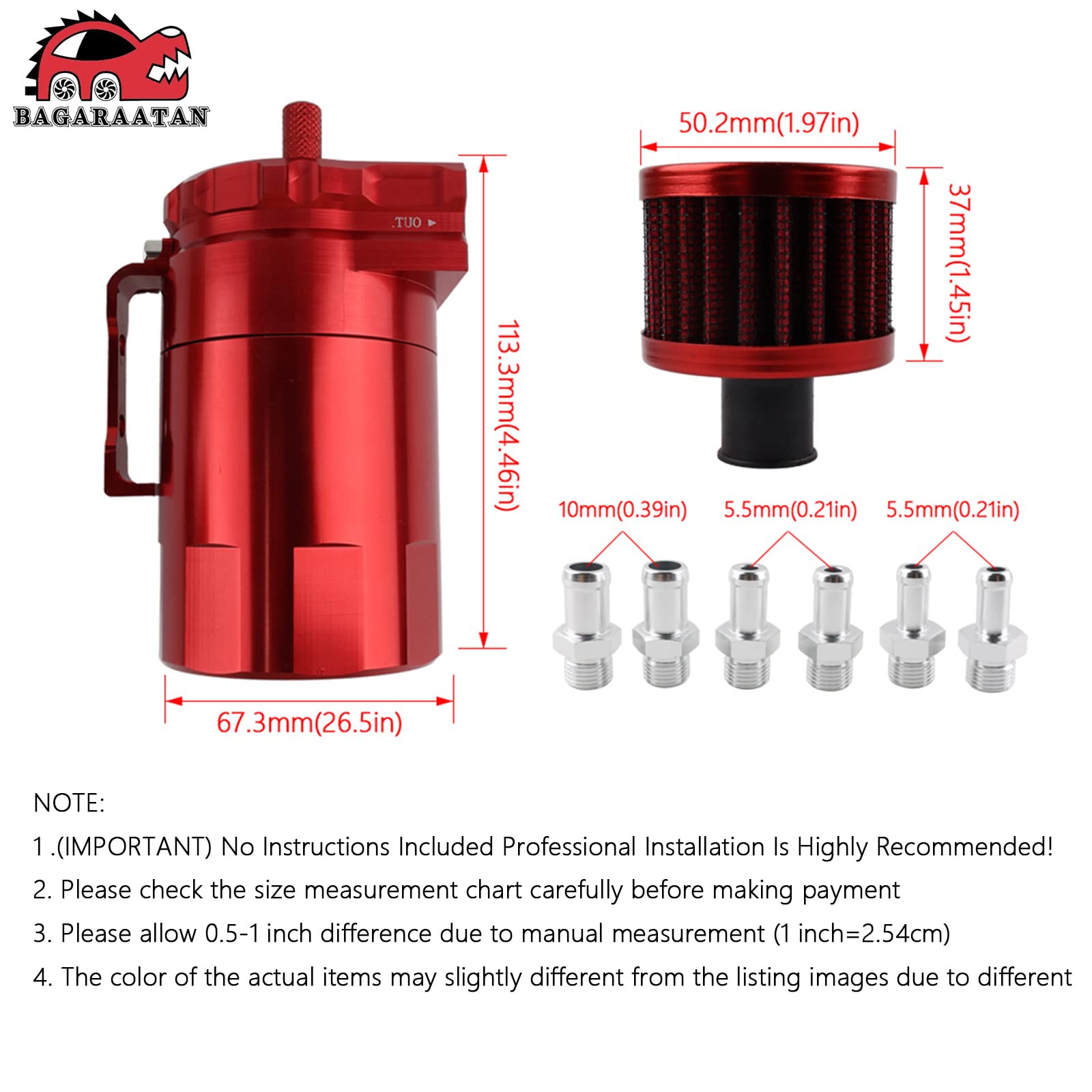 BAGARAATAN Universal Oil Catch Can Tank