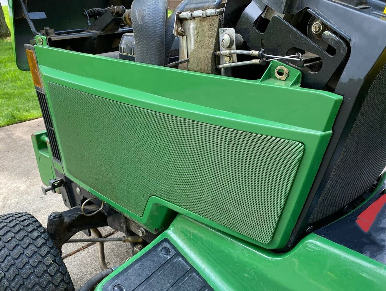 ECOTRIC Pair Side Panel Screen Kit for John Deere 415 425 445 455, Green, Plastic, Model ET-637, Replacement for AM128982 AM128983