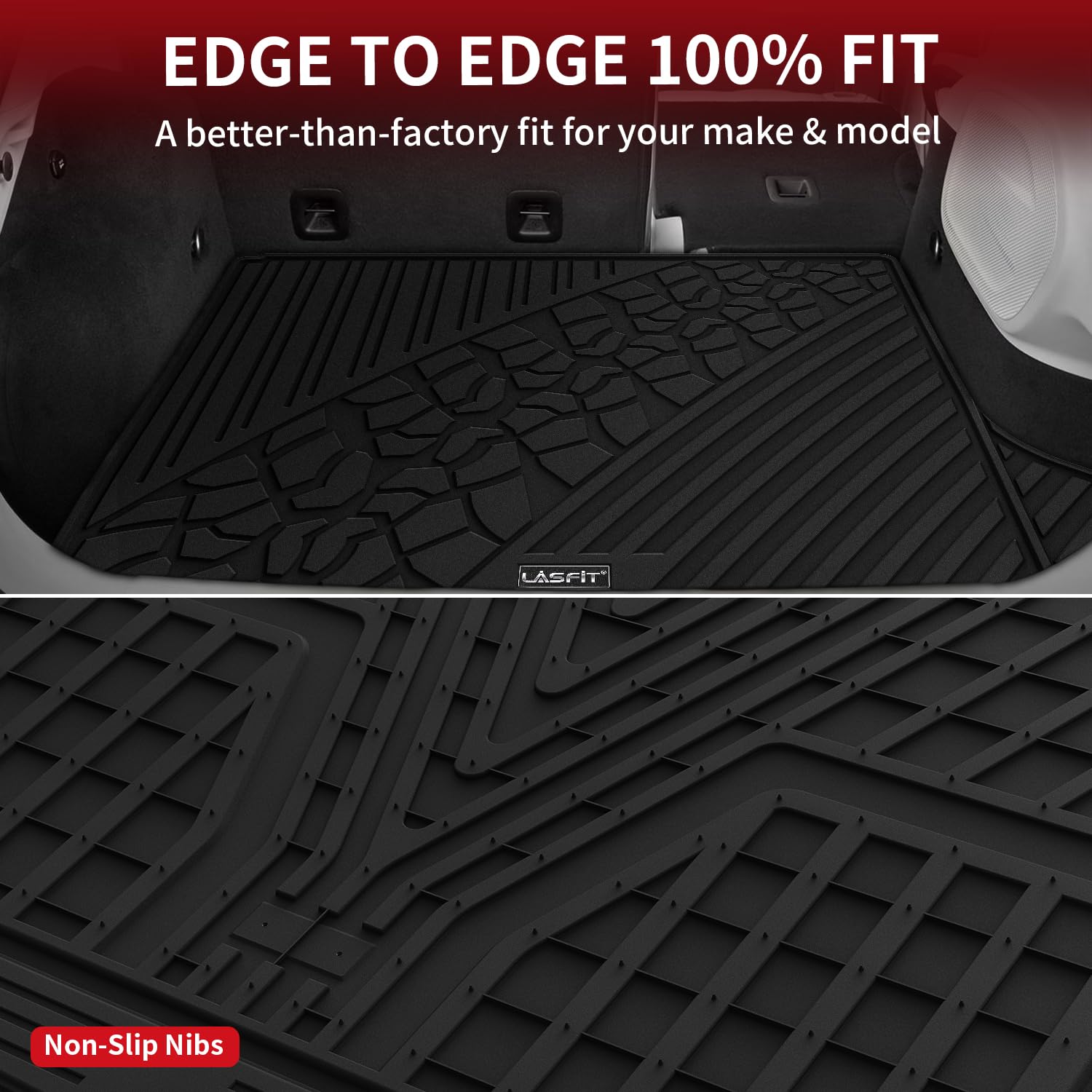 Lasfit Trunk Mat For Jeep Grand Cherokee 2022-2025 5-Seat (Include 4Xe, Not For L) All Weather Tpe Custom Fit Cargo Mat Trunk Li