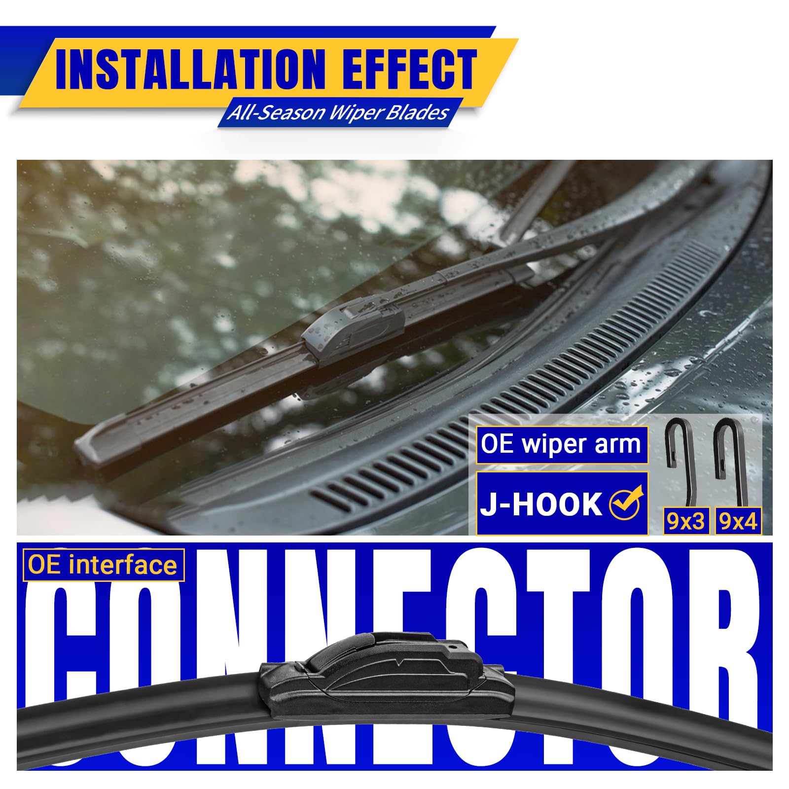 3 Wipers Replacement For 2018-2022 Ford Expedition, Windshield Wiper Blades Original Equipment Replacement - 22''/22''/11'' (Set
