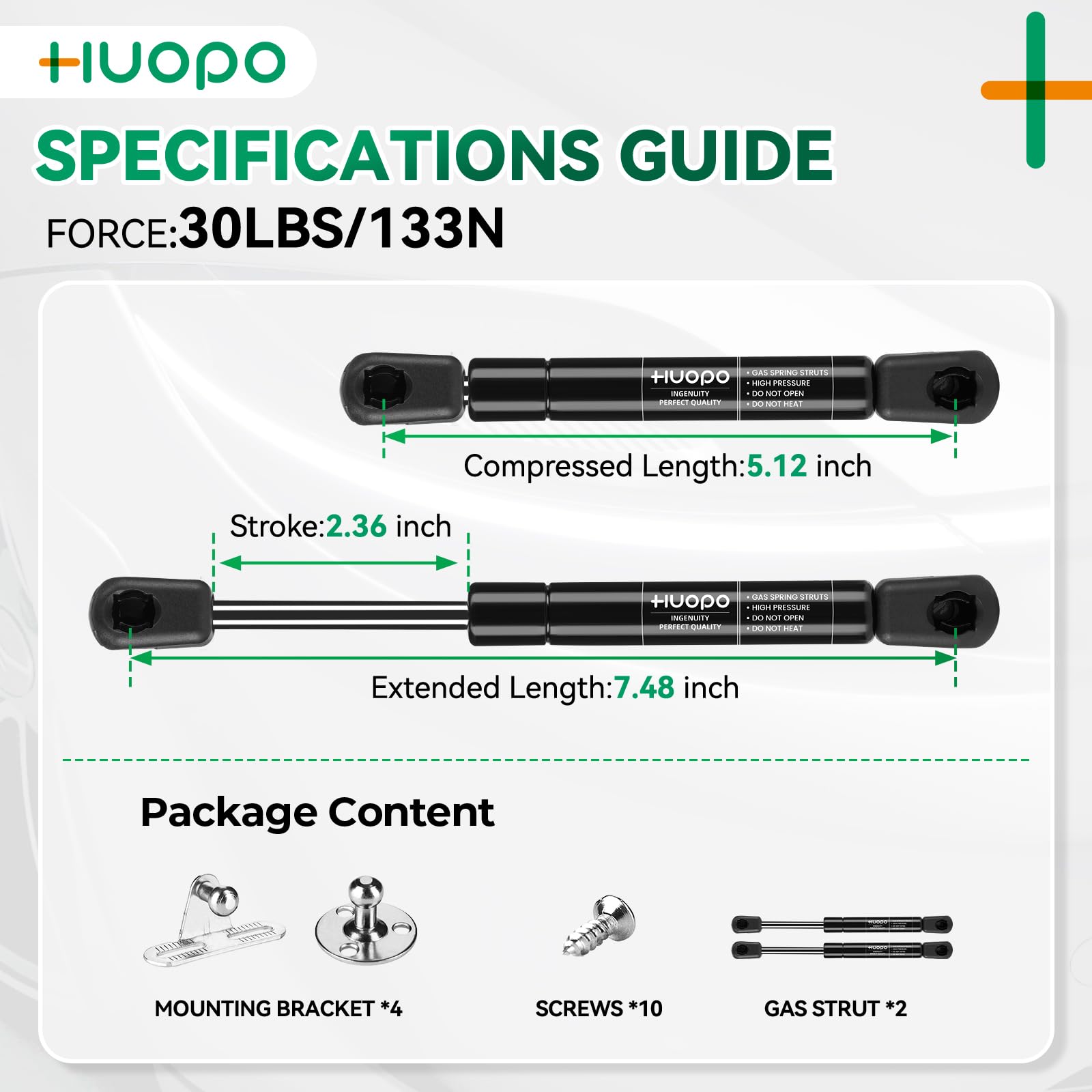 Se075P30 7.5 Inch 30Lb/133N Gas Shock Strut Spring Lift Support For Sentry Safe Door Rv Overhead Cabinet Lid Lightweight Tool Bo
