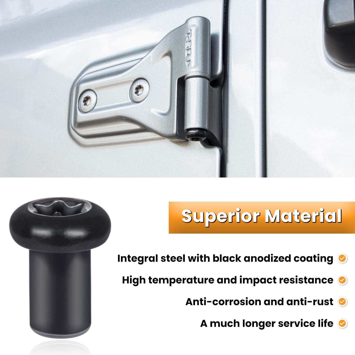 Door Hinge Nuts for Jeep Wrangler JK JKU Sports Sahara Freedom Rubicon Unlimited 2-Door 4-Door 2007-2018 Exterior Accessories Do