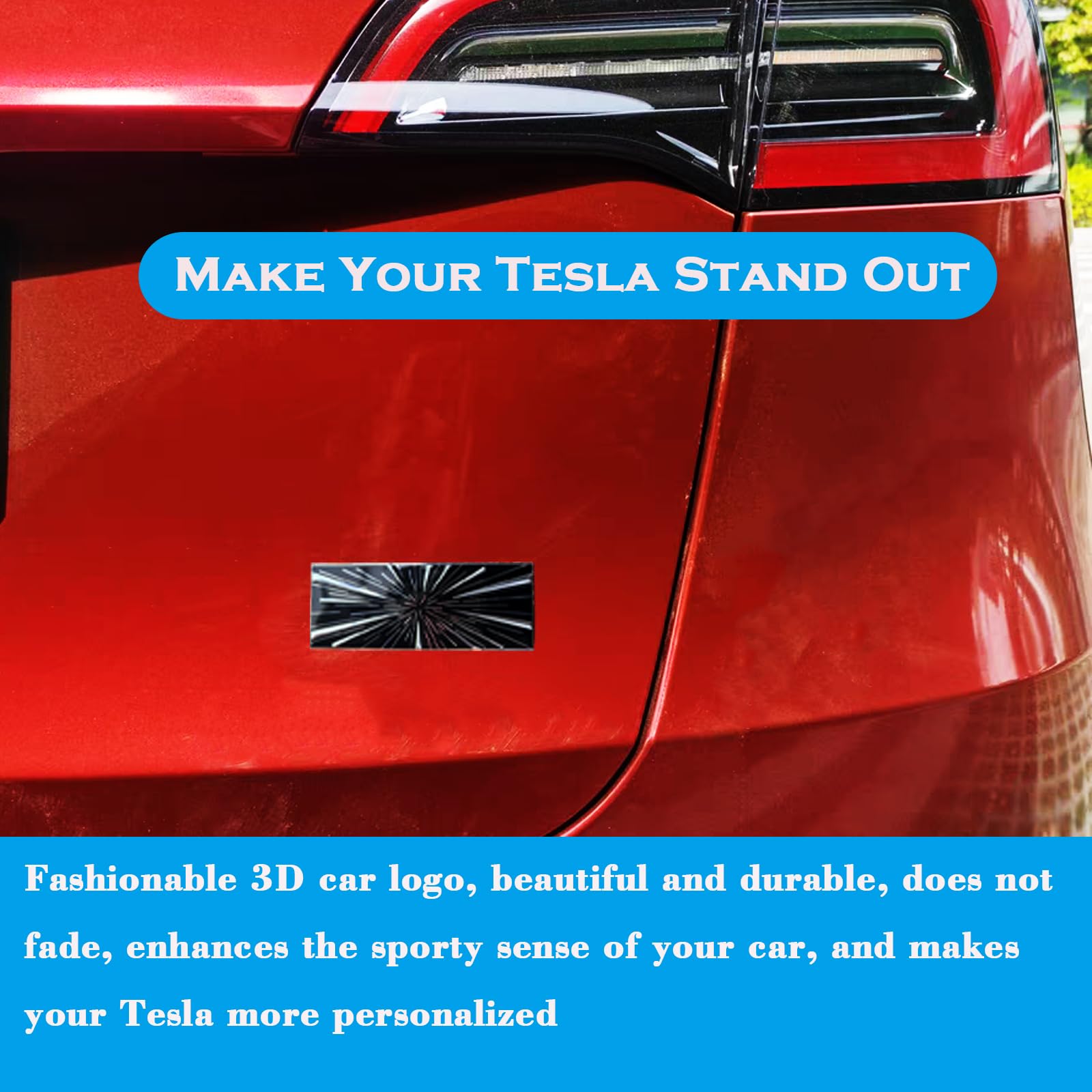 YHCDSEA Dual Motor Badge Emblem Sticker for Tesla Model 3 Y X S - Aluminium Alloy, Ludicrous-Blue, Model SEA1128005