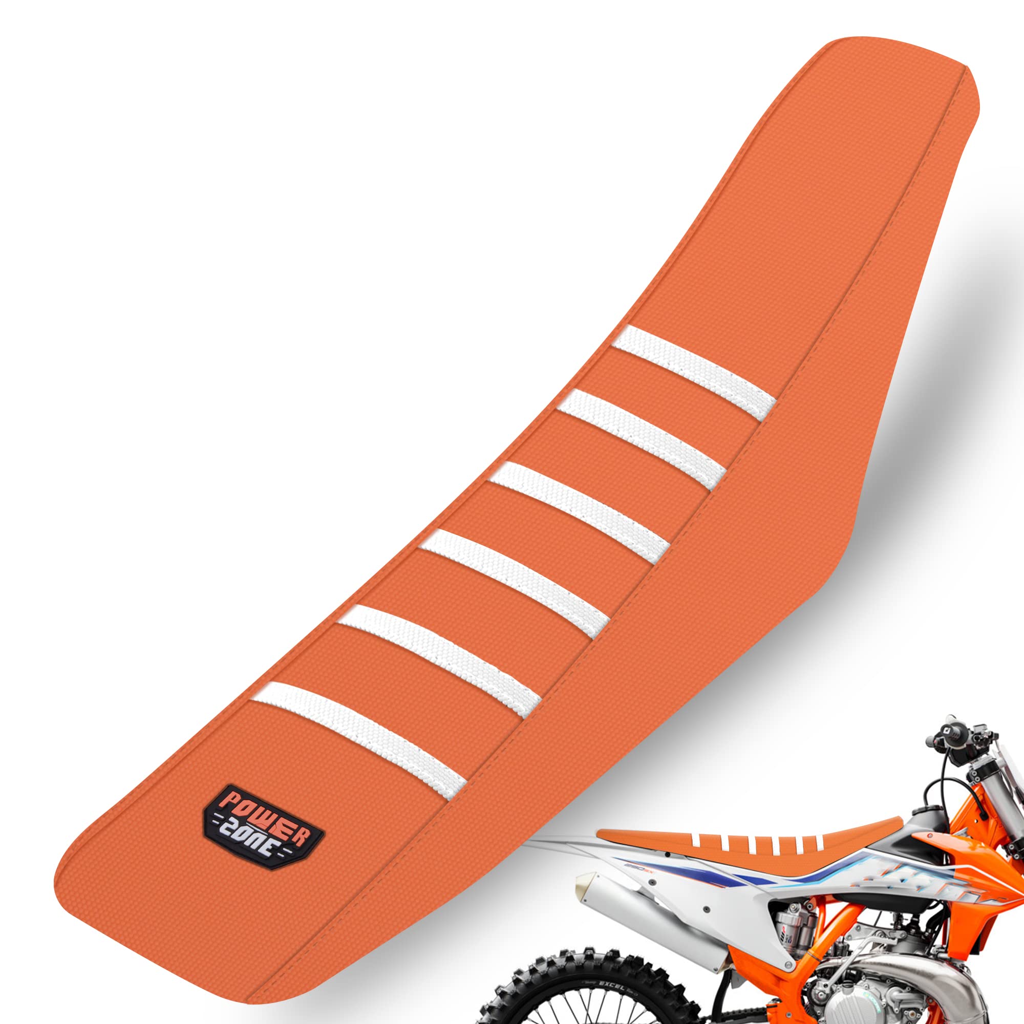 Fewfuss Dirt Bike Seat Cover - White Stripe Universial Seat Cover For Dirt Bike - Motorcycle Motorcross Enduro Seat Covers (Oran
