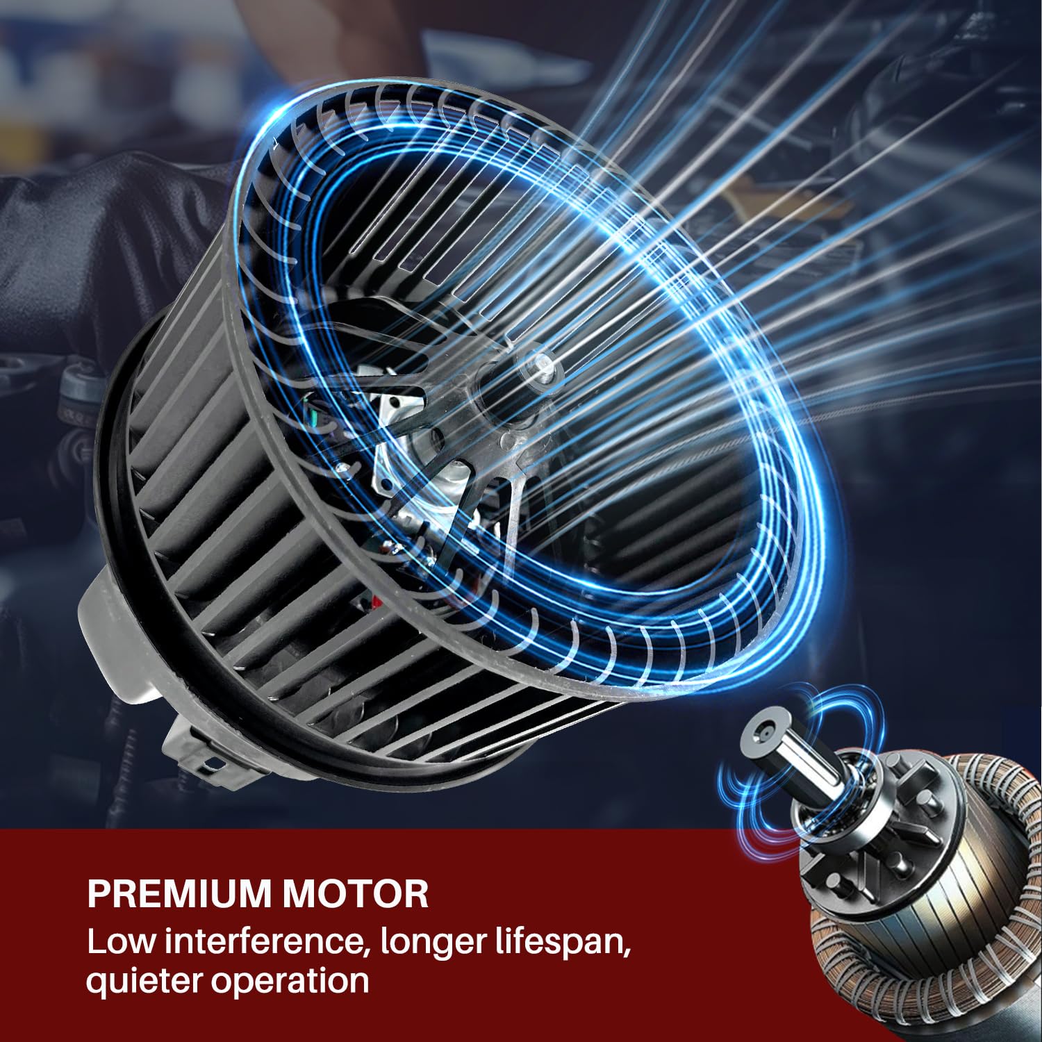 Aspligo 700272 Ac Heater Blower Motor Fan Assembly Fit For Ford Escape 2013-2019, Focus 2012-2018 ,Transit Connect 2014-2018 Gv6