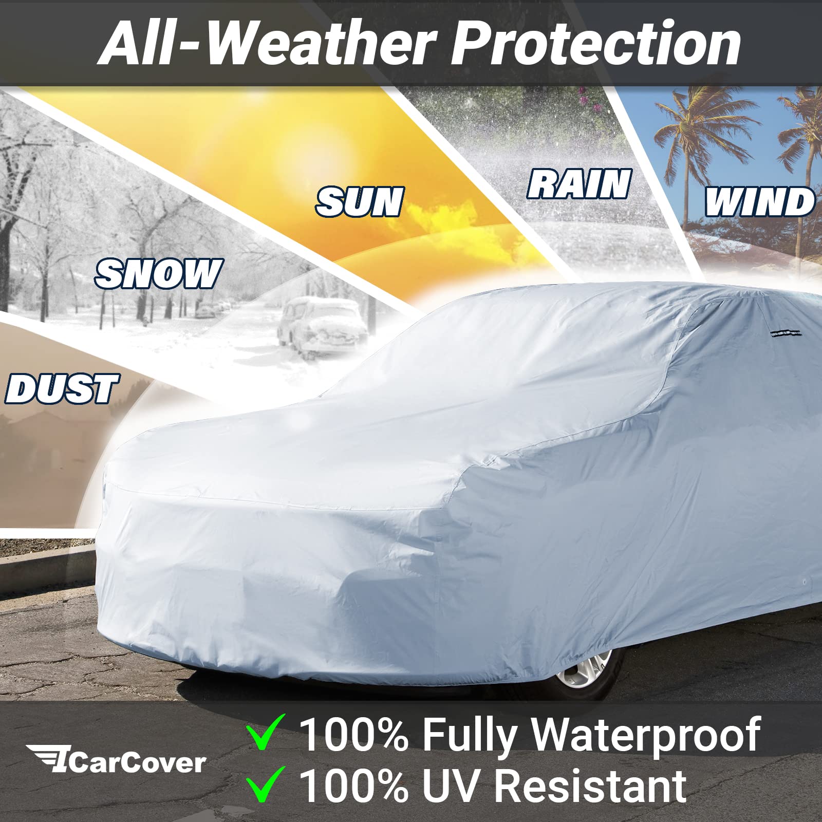 Icarcover Custom Car Cover For 1968-1979 Chevy Nova 2-Door, Waterproof All Weather Rain Snow Uv Sun Protector Full Exterior Weat