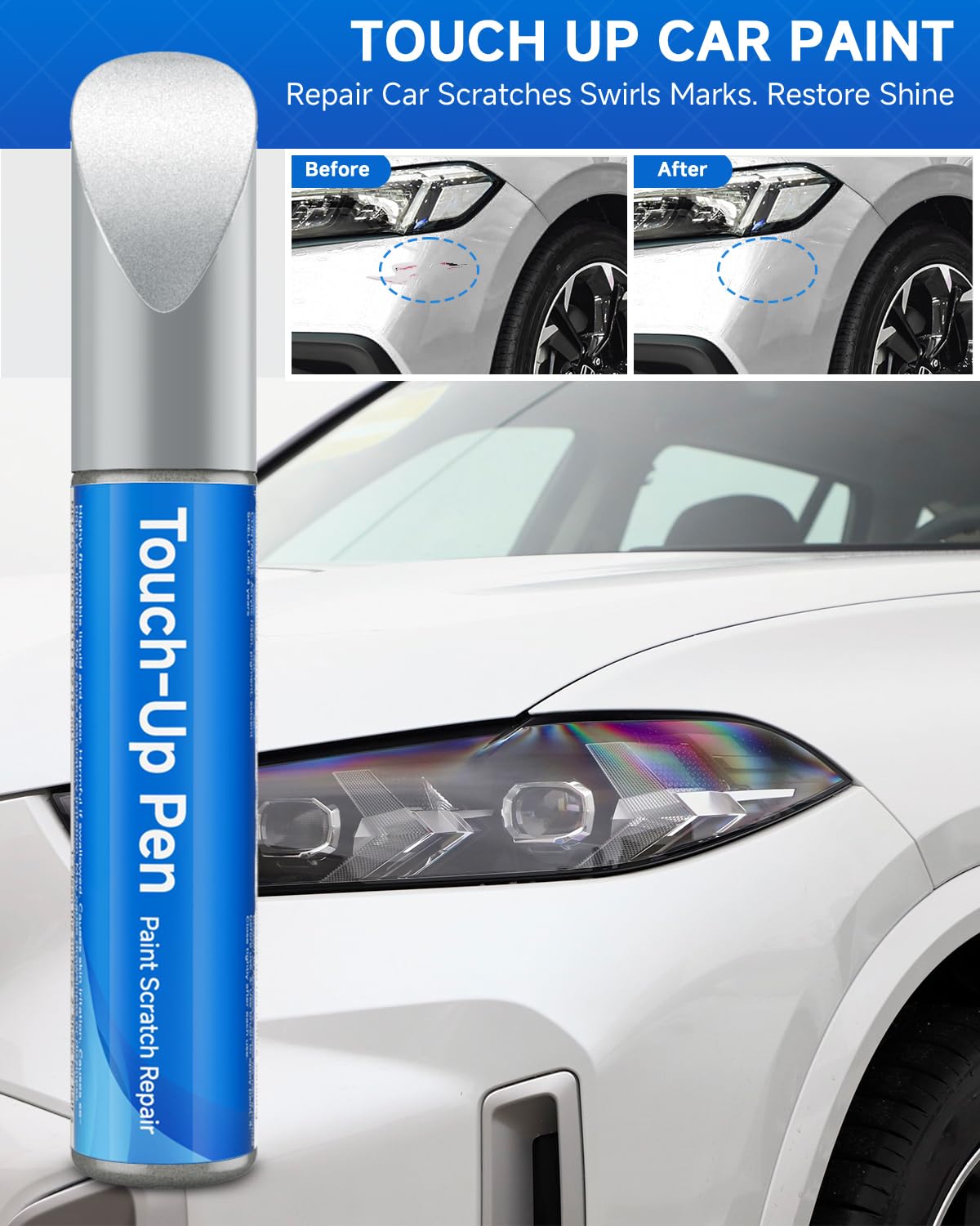 B-593M Aegean/Diffused Sky Blue Metallic Touch Up Paint Compatible with Honda Exact Match Touch Up Paint Car Scratch Repair