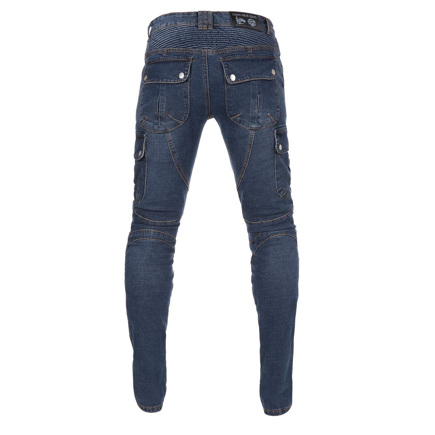 Takuey Men'S Motorcycle Motorbike Riding Jeans With Lining Ce Approved Overpants (Xxl=36=Waist 38') Blue