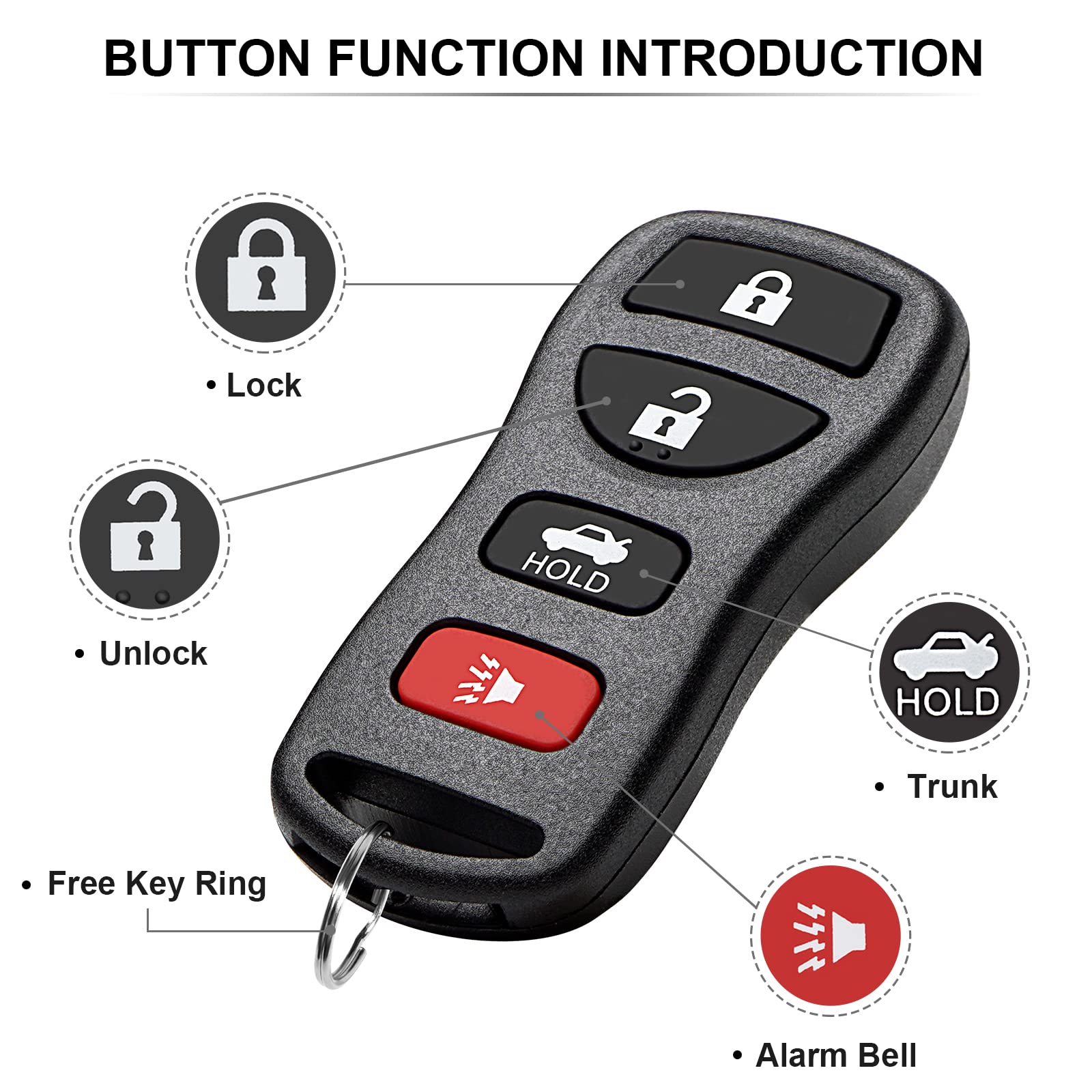 Saverremotes For 2002-2006 Nissan Altima Maxima Keyless Entry Remote Control Car Key Fob Replacement For Kbrastu15 (Pack Of 2)
