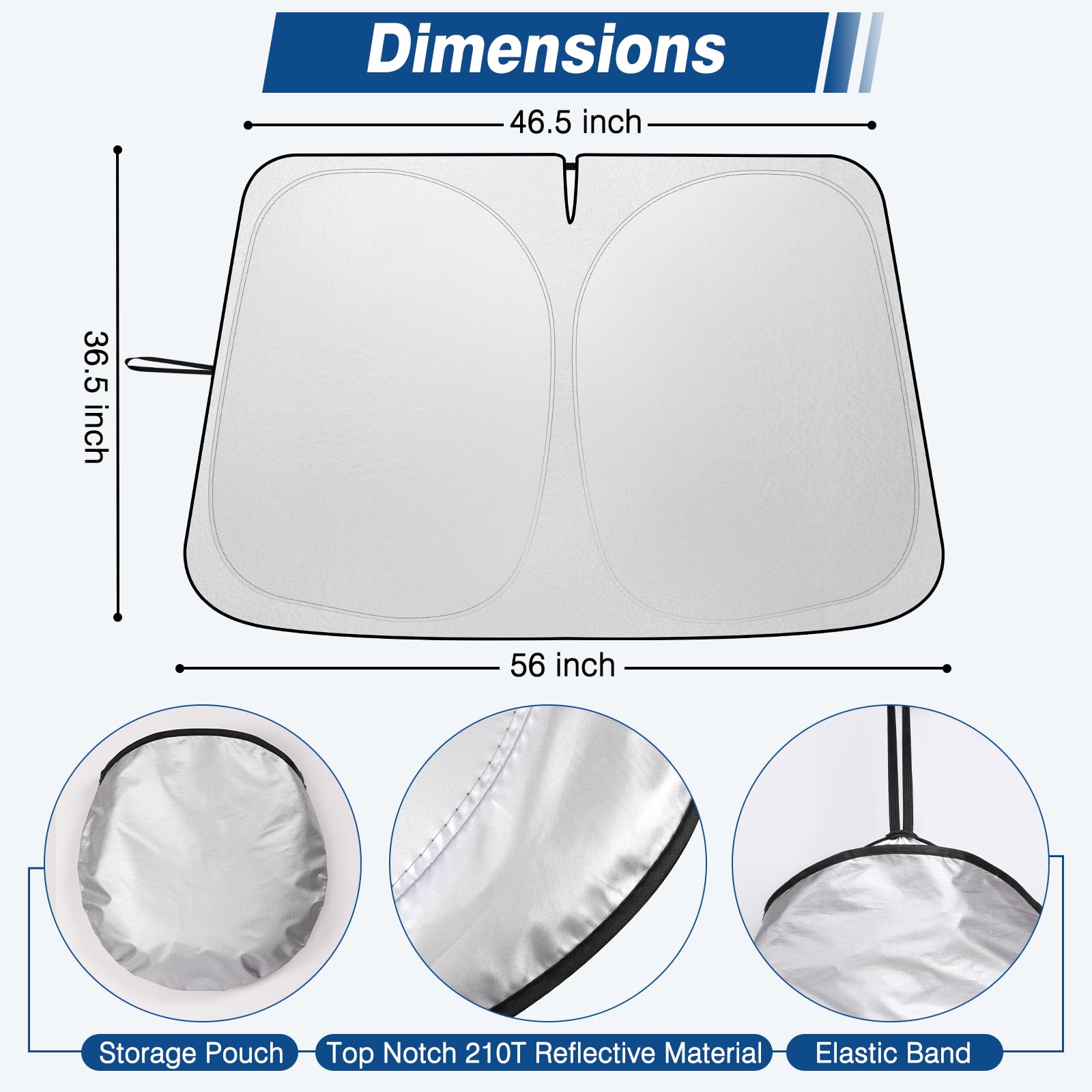 Windshield Sun Shade - Car Sun Shade Windshield, Compatible For Tesla Model 3/Y Customized, Tesla Model 3/Y Accessories 2025 Fol