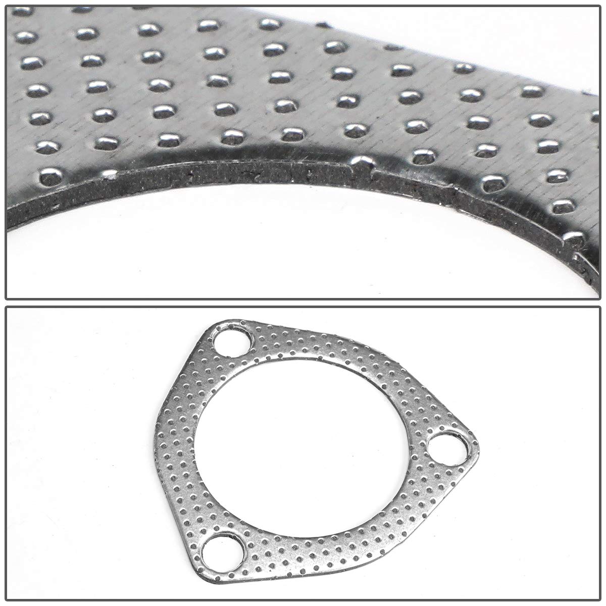 Dna Motoring Gktset-Sbc-Sb Aluminum Exhaust Manifold Header Gasket Set Replacement,Metallic