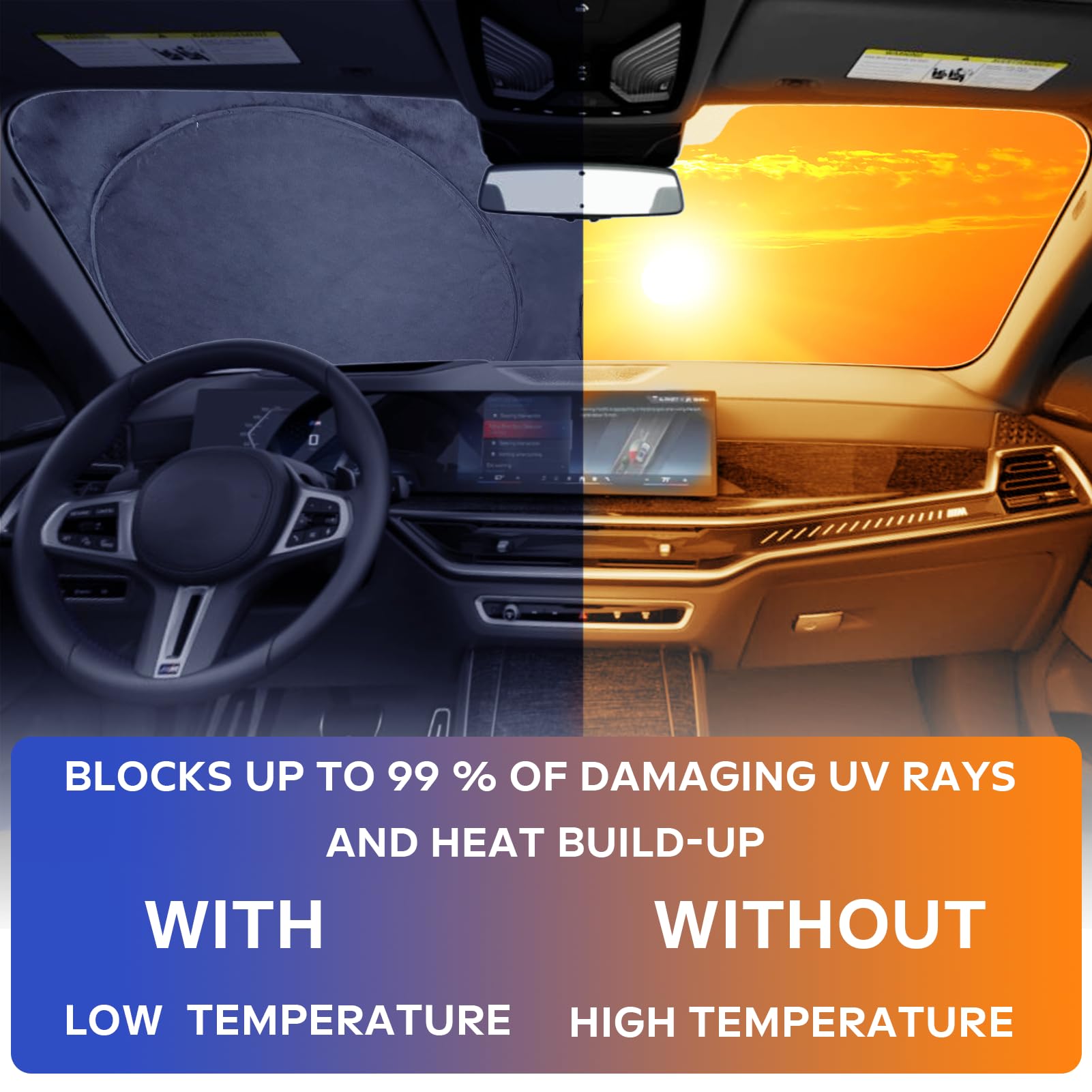 For Challenger Windshield Sun Shade Sunshade For 2019-2024 Dodge Challenger Coupe, Srt Hellcat, Redeye, Gt, Rt, Ta Coupe, Widebo