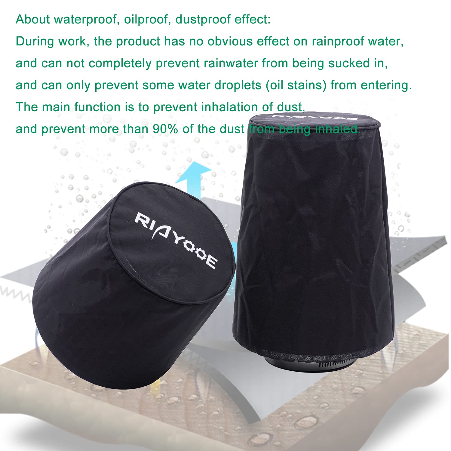 Cone Air Filter Sock Waterproof Universal Fit For Performance Air Intake Filter, Dustproof Protection Cover Of High-Flow Air Int