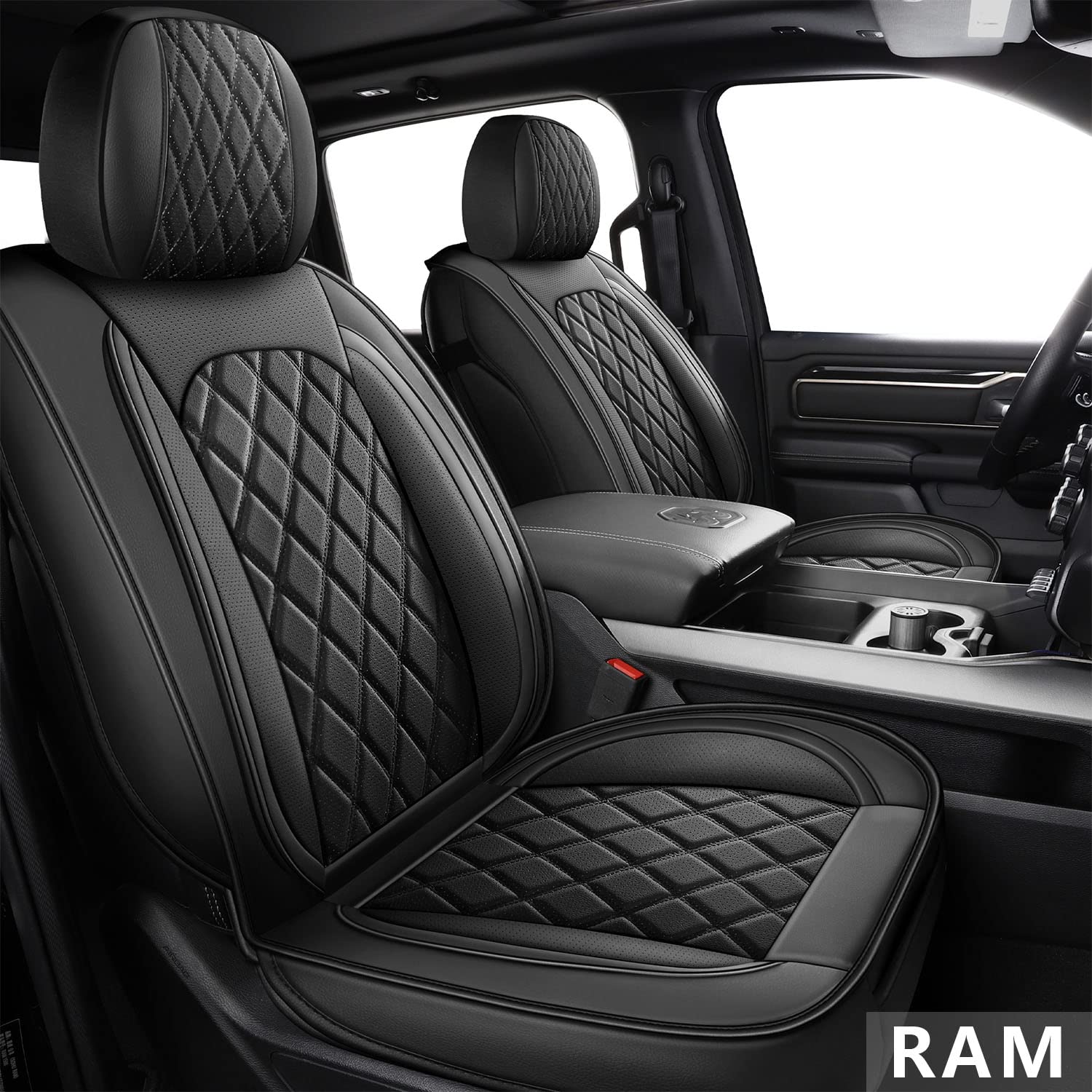 MIROZO Truck Seat Cover for Dodge Ram, Waterproof Ram Seat Cover Compatible with 2009-2024 RAM 1500 2500 3500 Truck Pickup Crew 