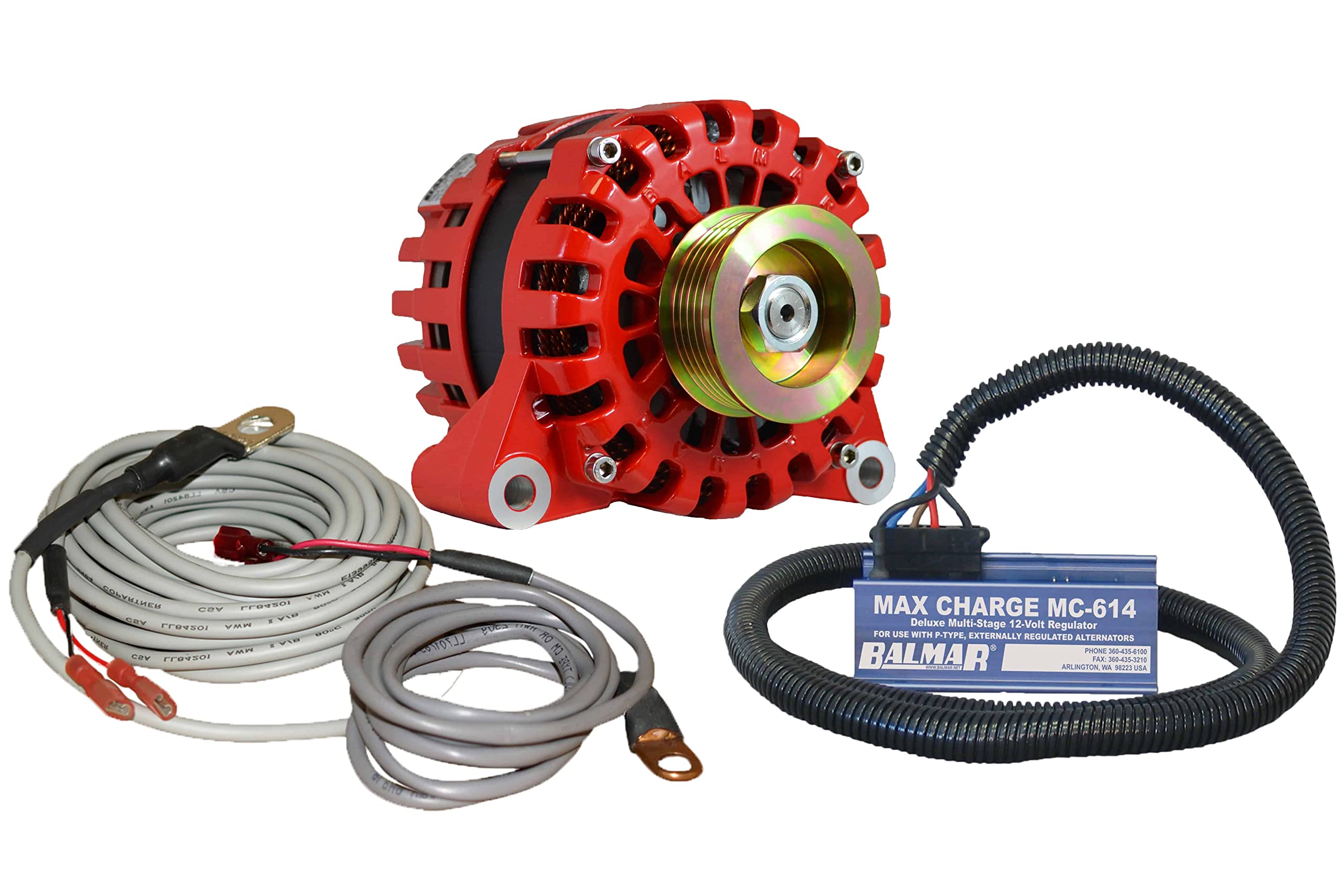 Balmar Alternator Vortec K6 Serpentine Pulley Regulator & Temp Sensor - 170A - 12V