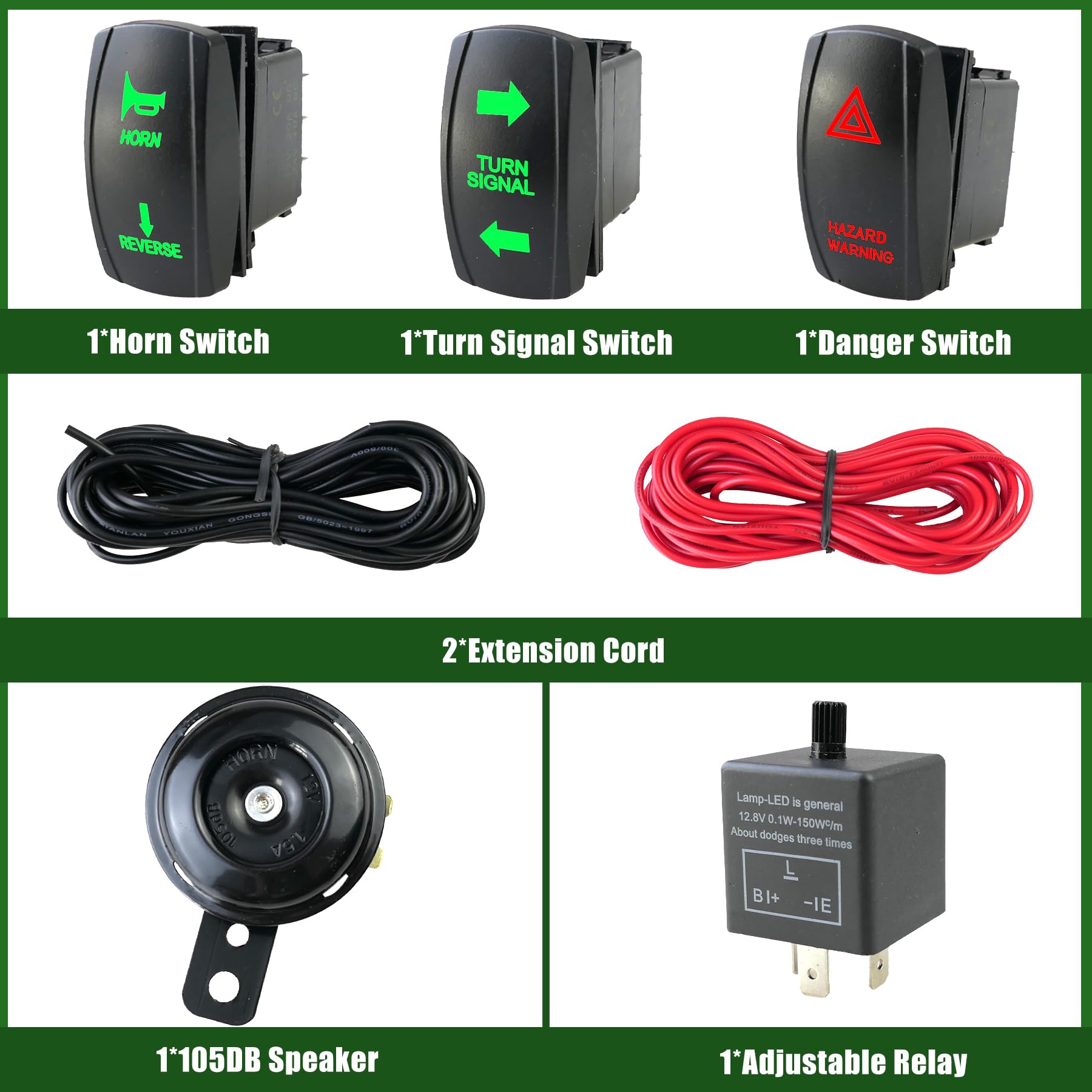 Mhaedwv Universal Atv Utv Sxs Turn Signal Kit - Turn Signal Light Kit, Street Legal Rocker Switch, Side By Side Turn Signal Kit