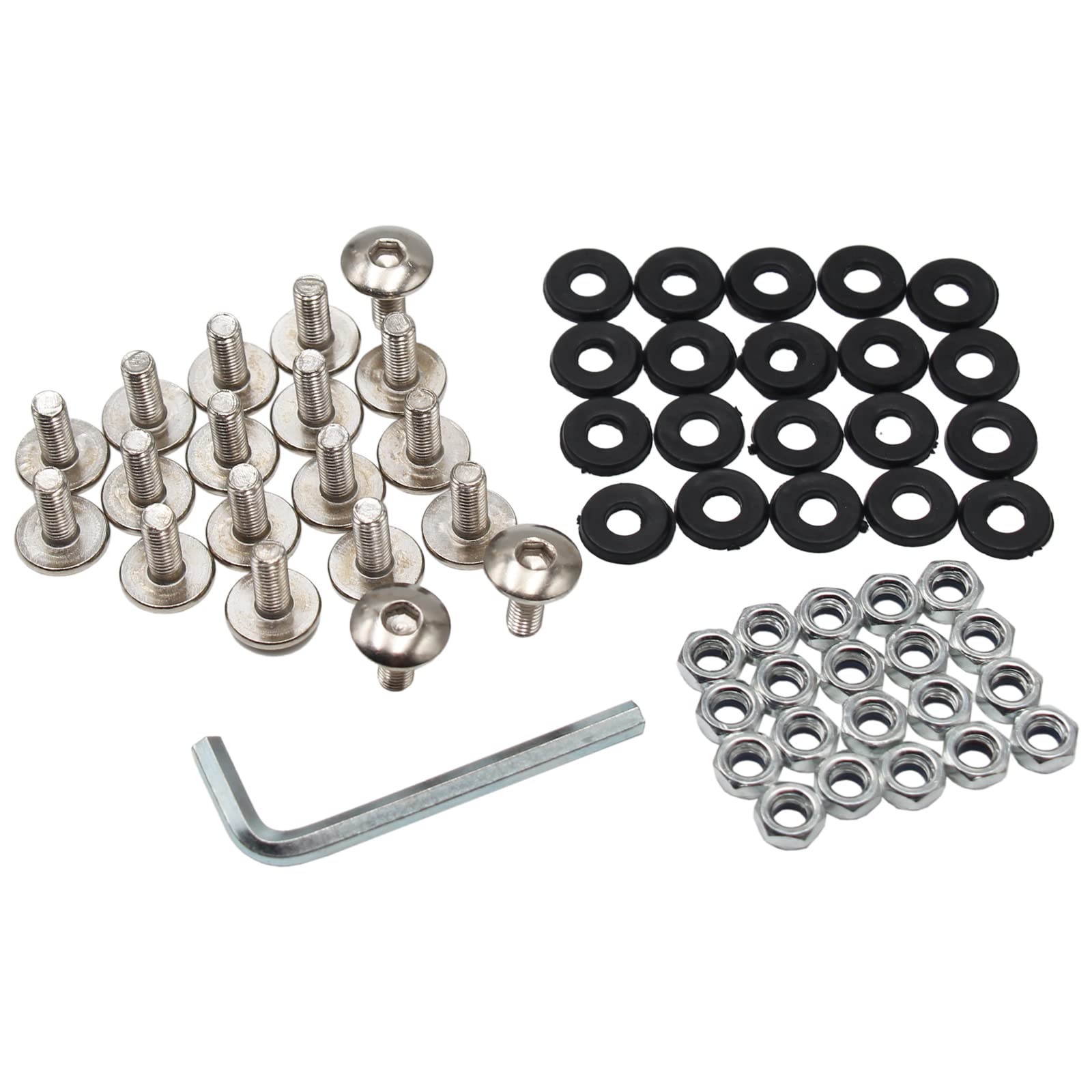 Atv Quad Plastic Body Fender Set Of 20 - Bolt, Washer, Nut 6Mm M6X16 50Cc 70Cc 90Cc 110Cc 125Cc 150Cc 200Cc 250Cc