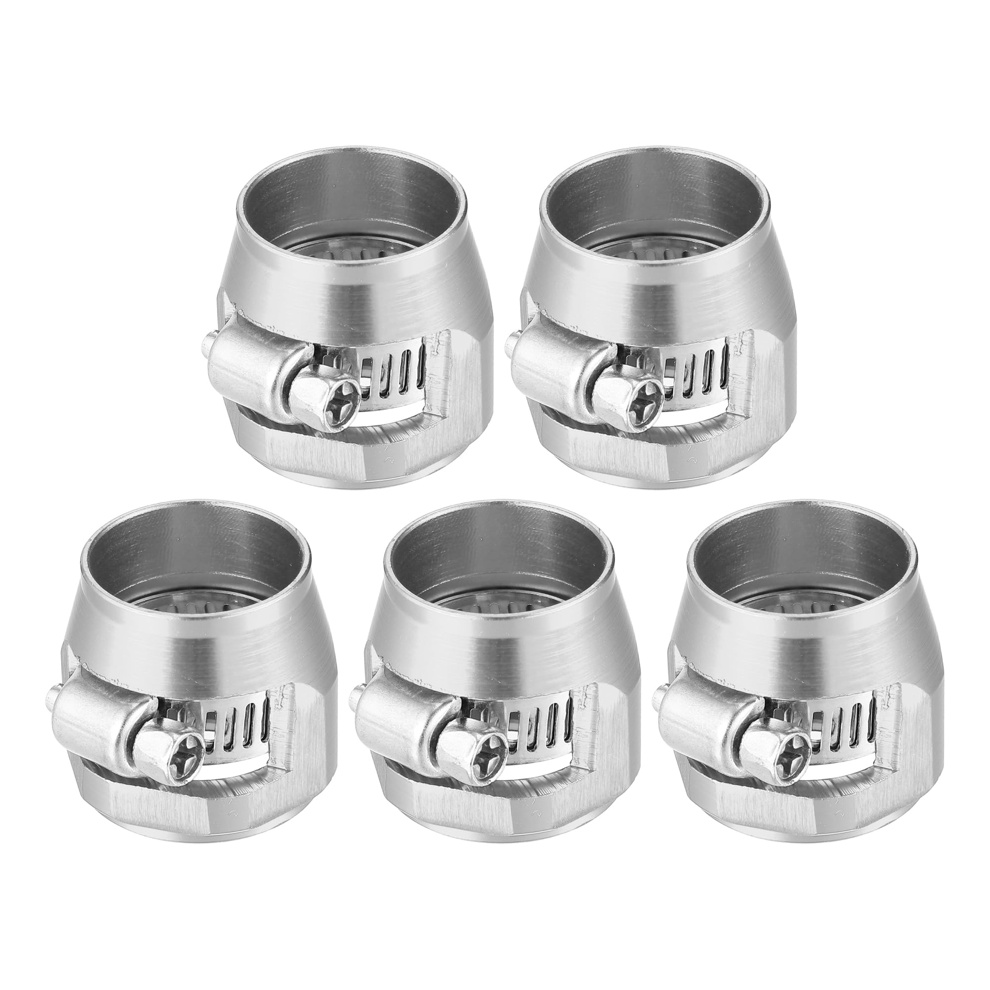 X AUTOHAUX 5 Pcs AN10 Hex Car Hose Finisher Flexible Rubber Pipe Clamp with Screw Band Adapter Fitting for Oil Fuel Water Tube S