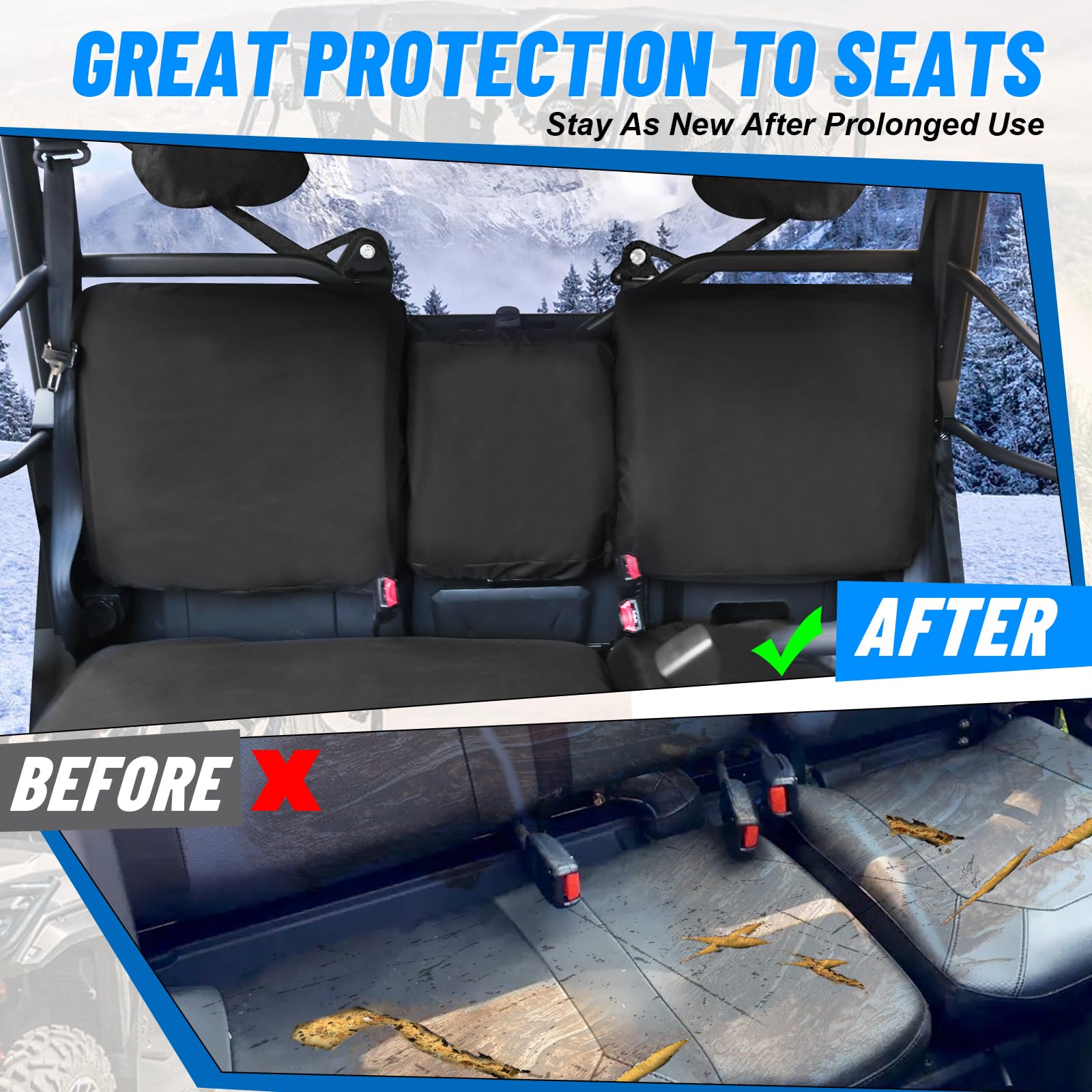 StarknightMT UTV Uforce 1000 Seat Covers, 1680D Waterproof Seat Cover Compatible with 2019-2024 CFMOTO UFORCE 1000, 2022-2024 Uf